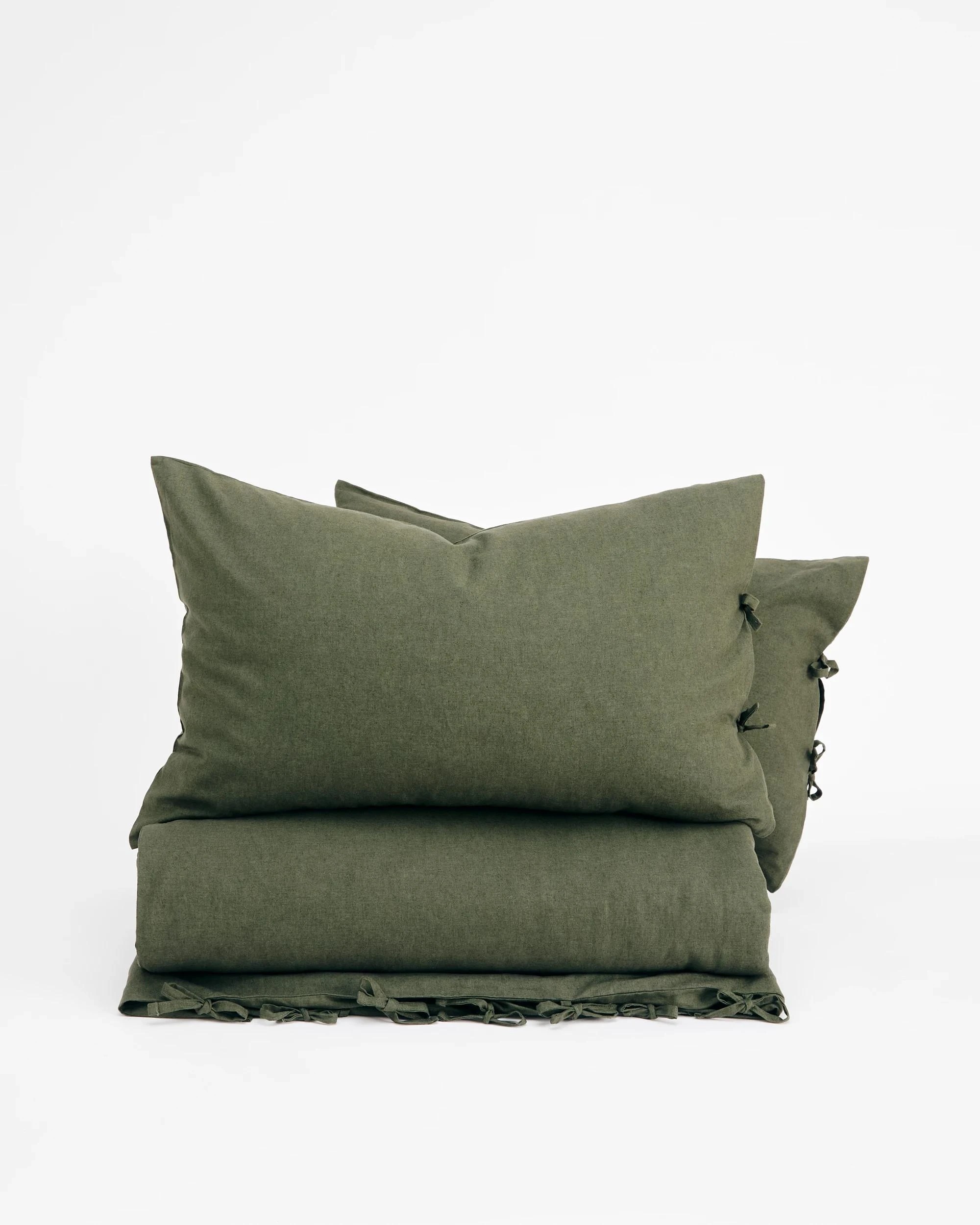 2 Target Laynie Linen/Cotton Quilt Cover Set - Super King Bed - Green, 2 of 9