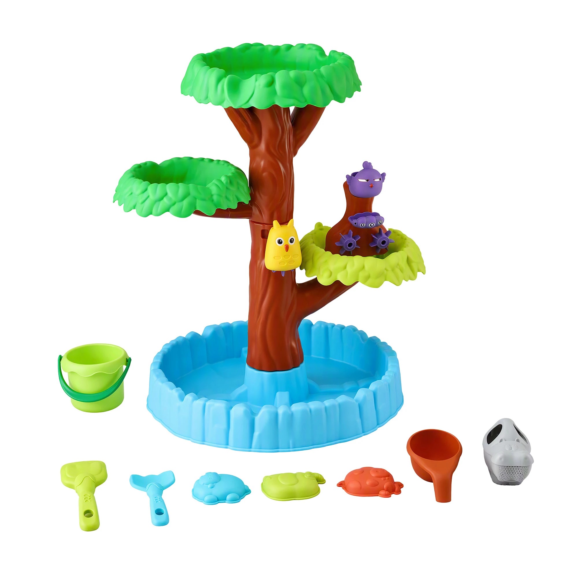 1 Keezi Tree Water Table Kids Sandpit Toys Set with Waterfall Water Wheel Molds for Sand Snow Play 52cmx62cm - Multi, 1 of 8