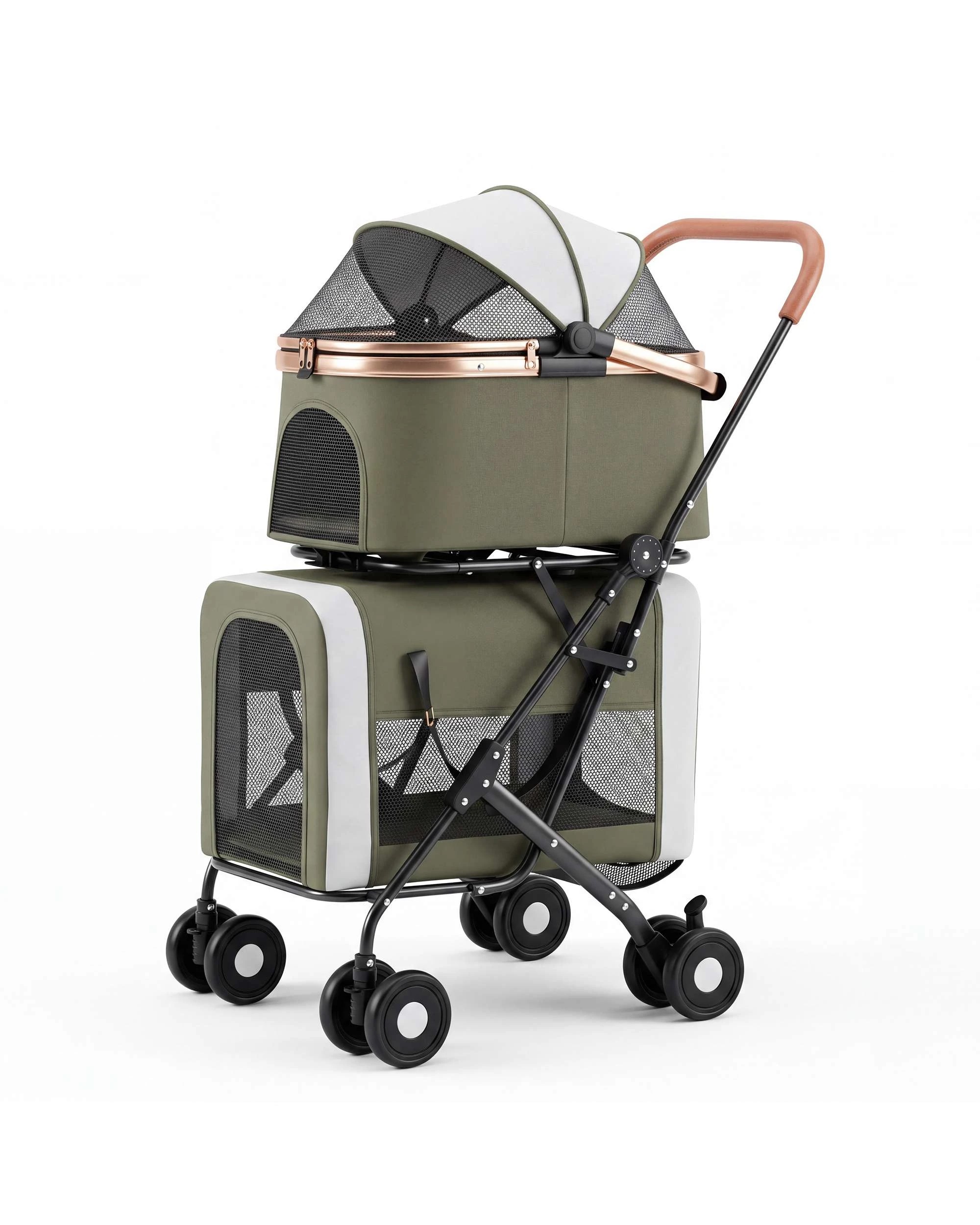 4 Advwin Dog Stroller with Detachable Carrier 3-in-1 Pet Pram Stroller Car Seat, 4 of 10