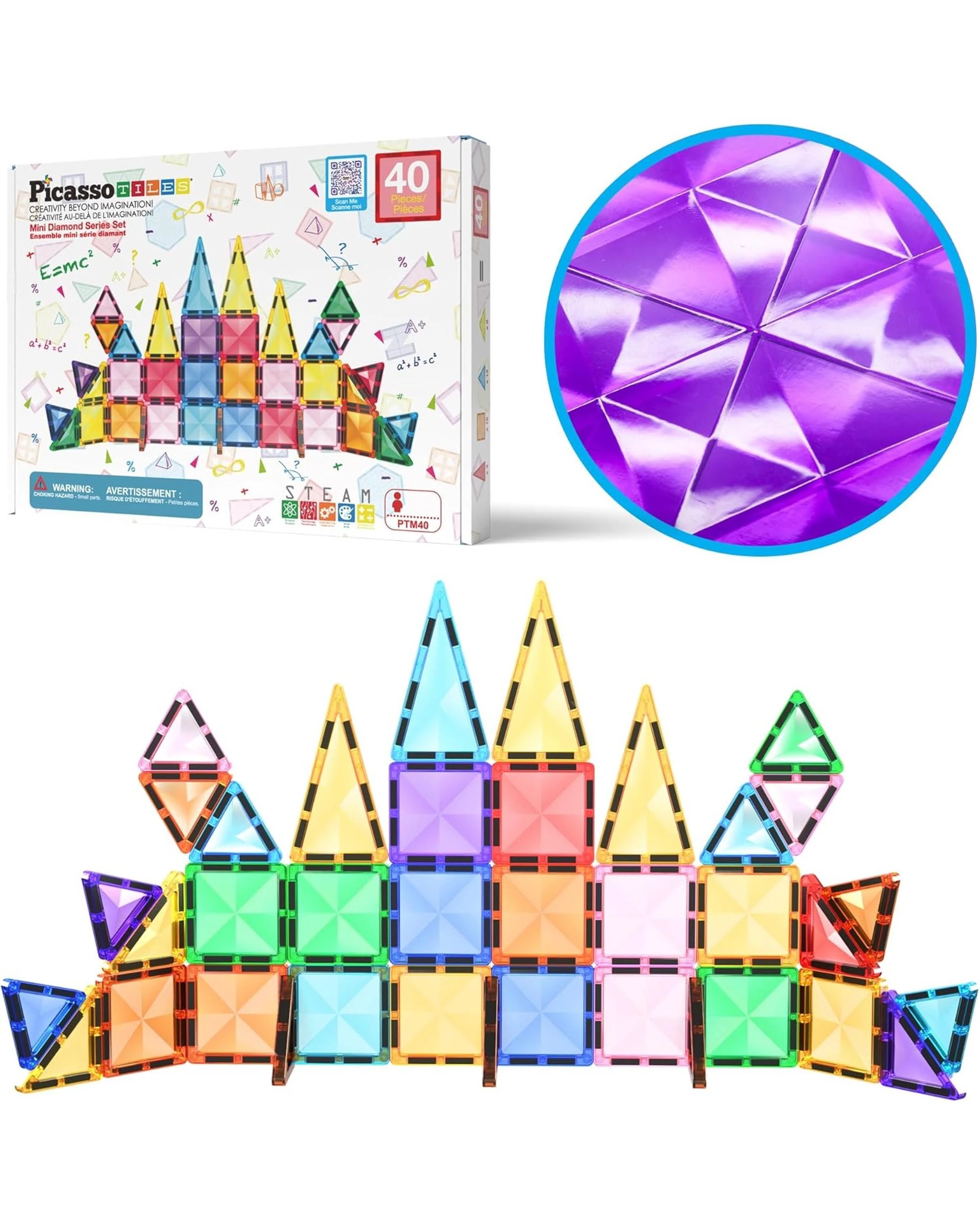 3 Picasso Tiles 40 Piece Mini Diamond Magnetic Tiles Series Set, 3 of 3