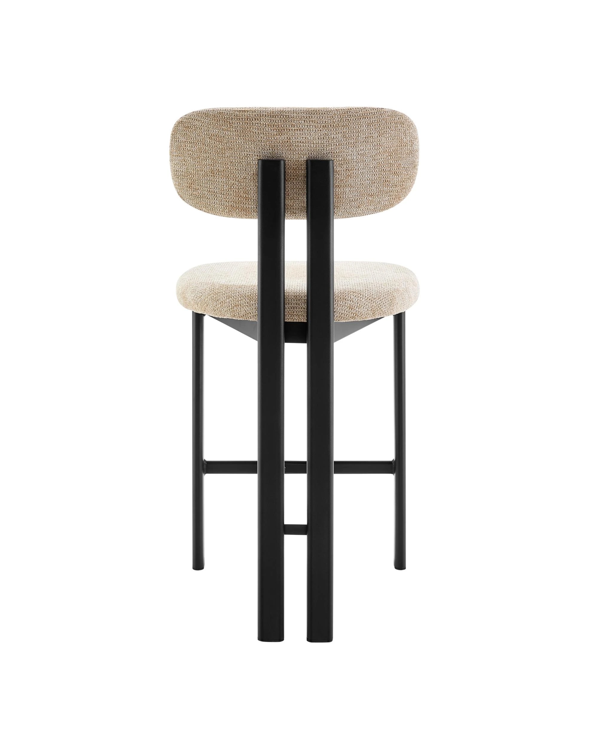 6 Kodu Dining Stools Pair (Set of Two) Beige and Black, 6 of 9