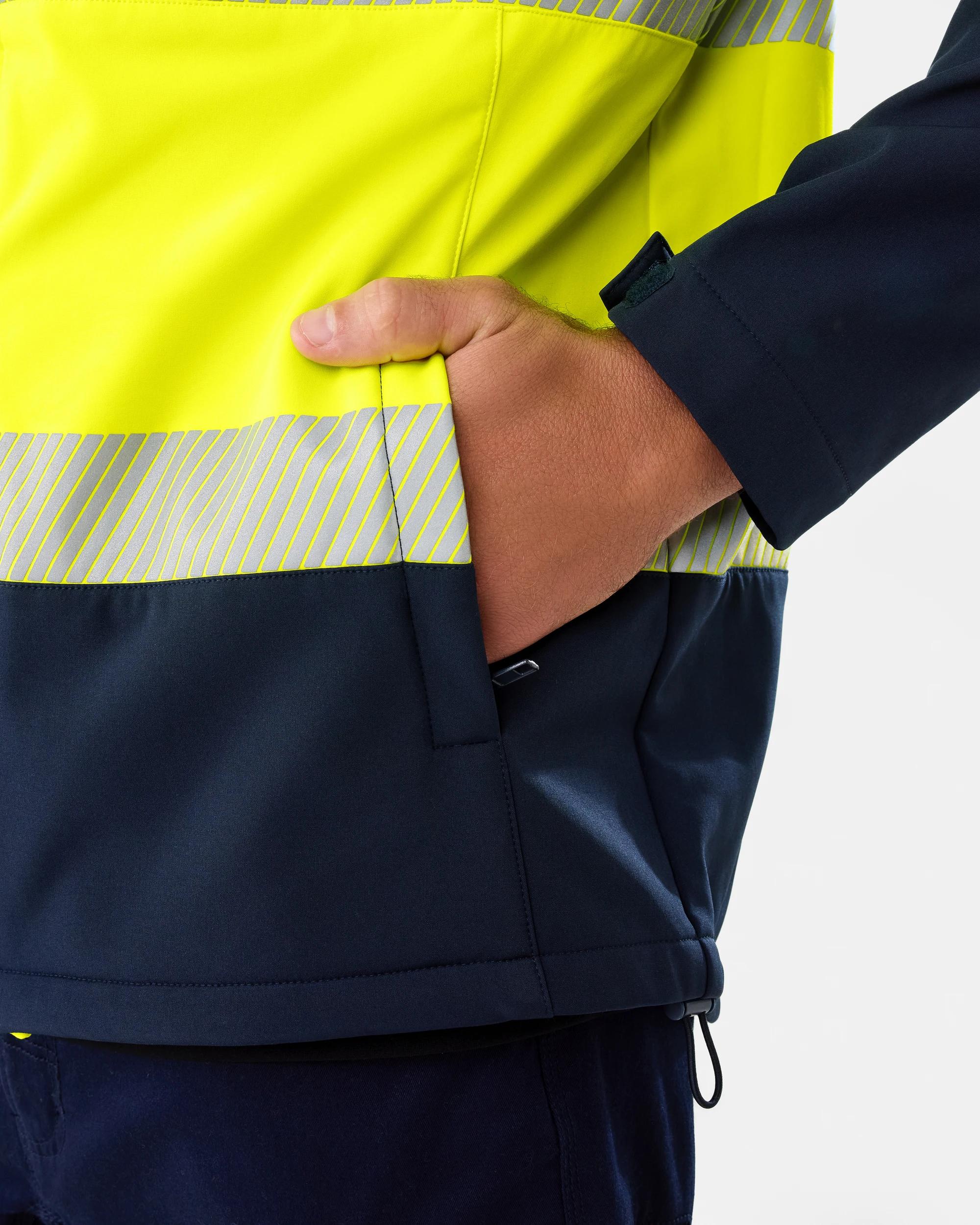 8 Workwear Hi Visibility Softshell Jacket Yellow, 8 of 8