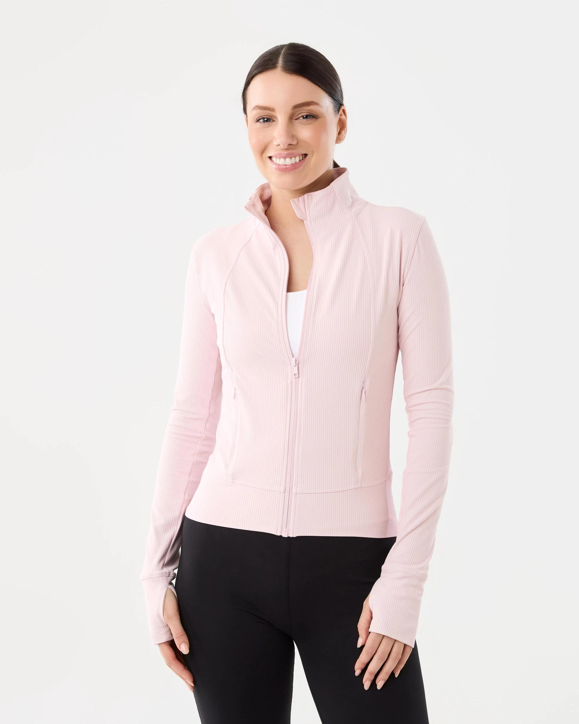 7 Active Womens Ultrasoft Rib Jacket Aura Pink, 7 of 7