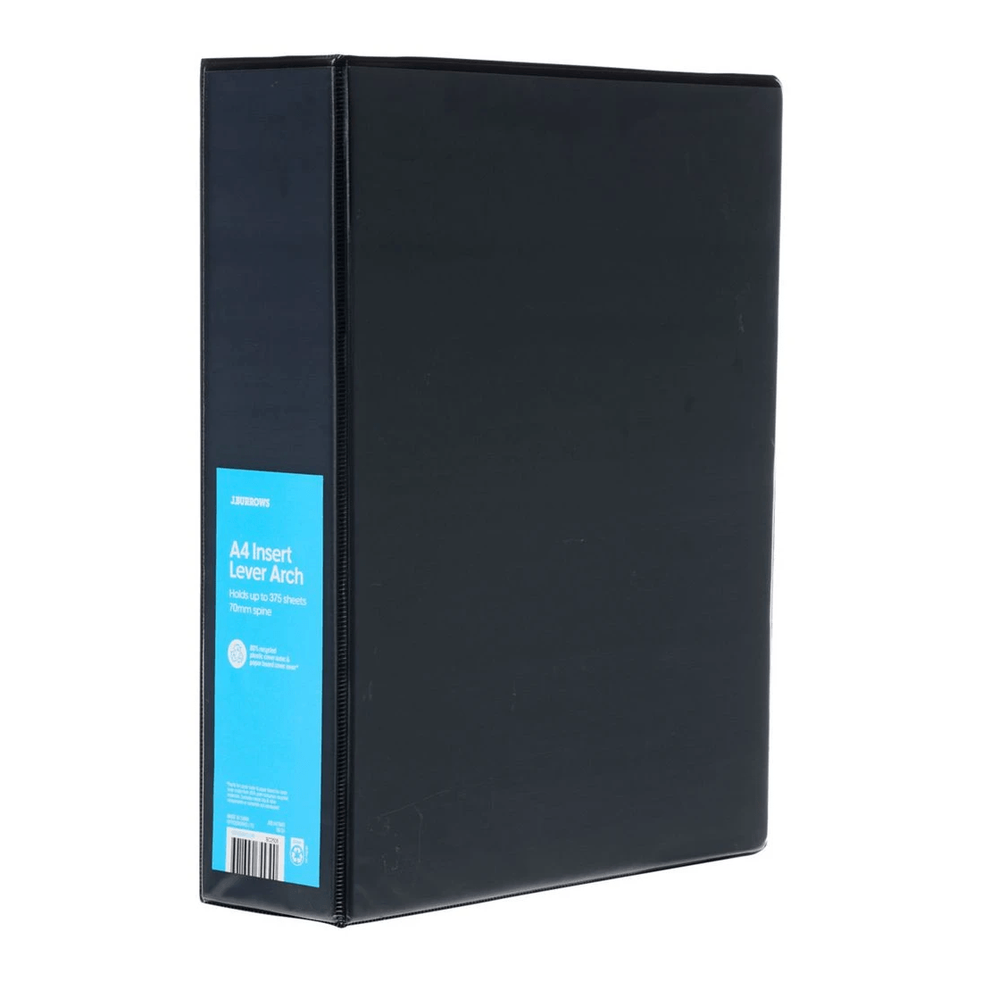 1 J.Burrows Insert Half Lever Arch A4 Binder 70mm Black, 1 of 3
