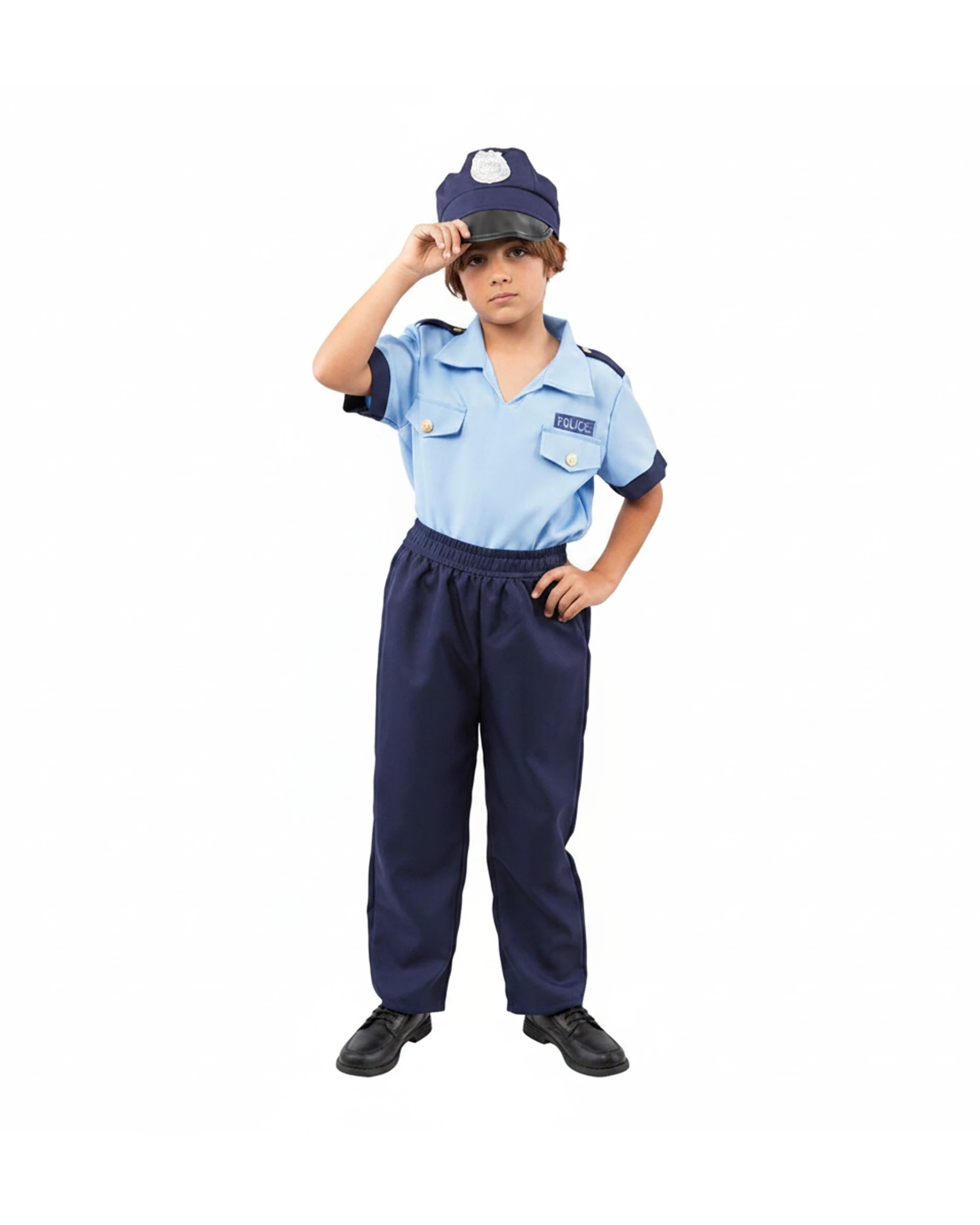1 Oceana Boys Policeman Costume Outfit Complete Dress Up Set XX Large 152x64cm - Blue, 1 of 1