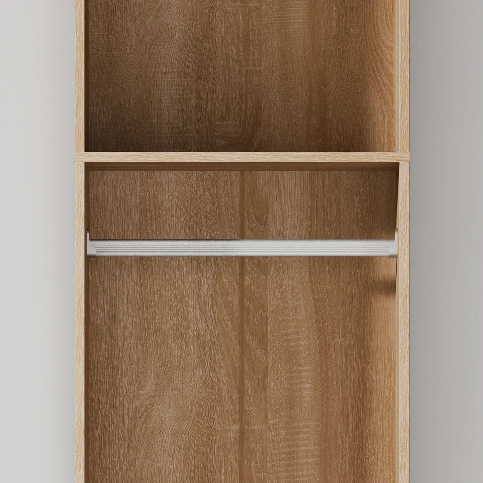 6 Alfordson Wardrobe 2 Drawers Clothes Storage Cabinet Hanging Rod - Oak, 6 of 10