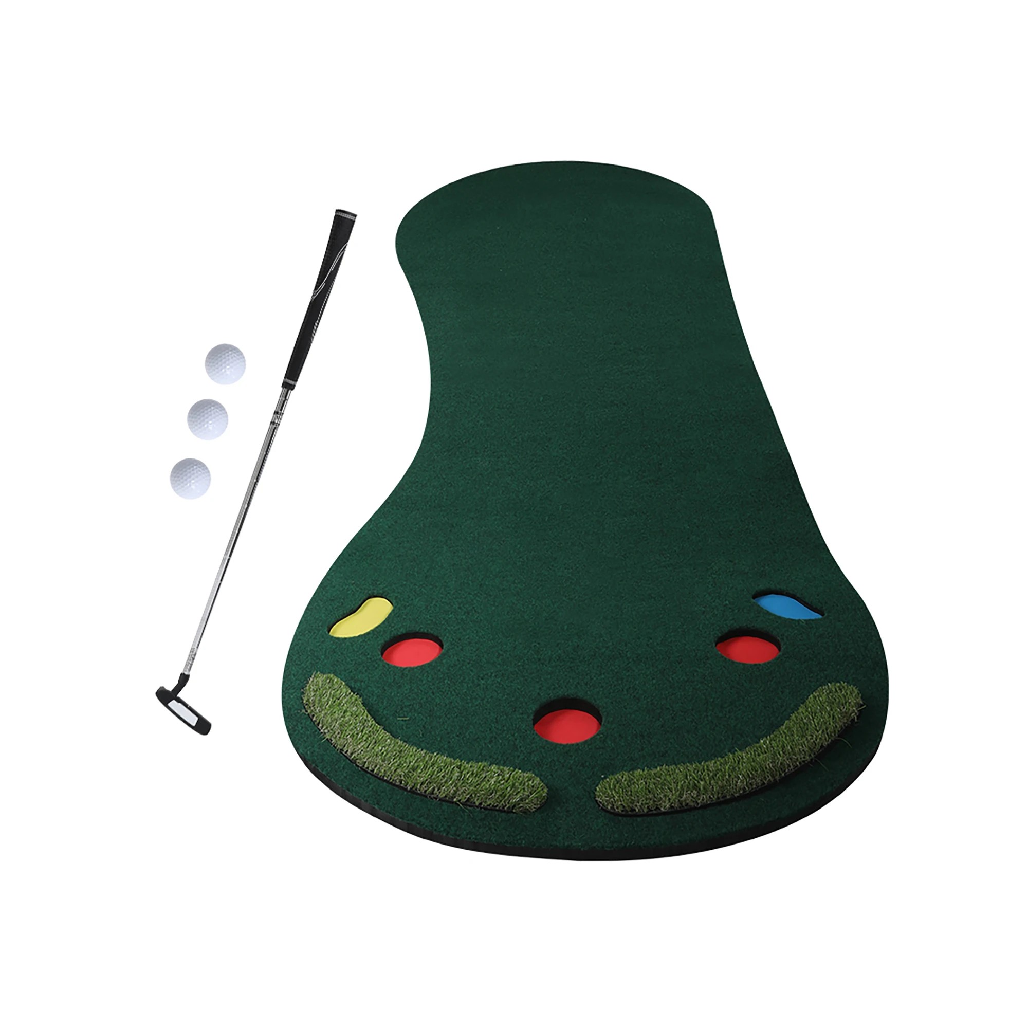 2 Centra 3m Golf Putting Mat Practice Training Indoor Outdoor Portable Slope Balls, 2 of 6