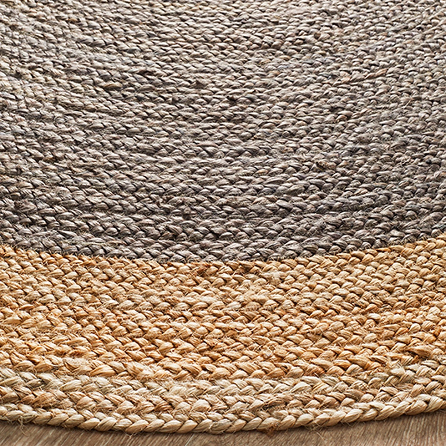 3 Common Ground Rugs Solace Polo 120x120cm - Small Round Handwoven Jute Rug - Grey, 3 of 6