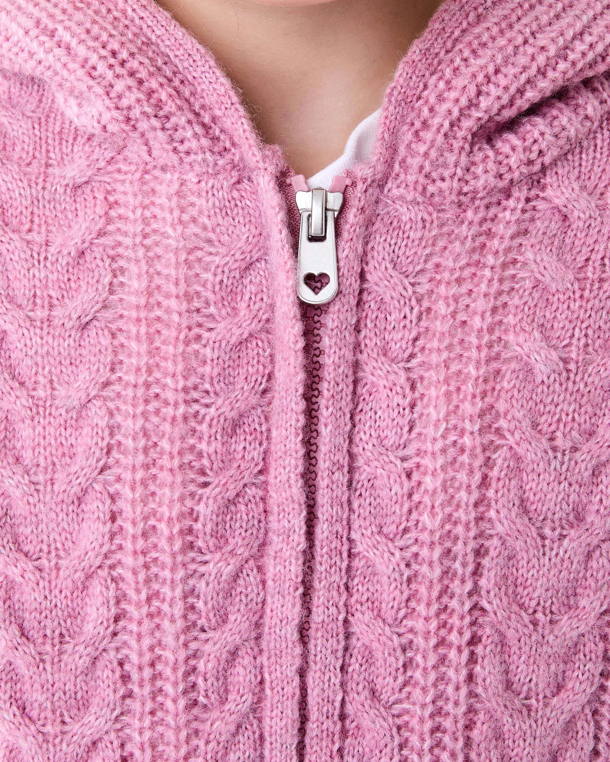 4 Sherpa Lined Cardigan Dust Rose, 4 of 7