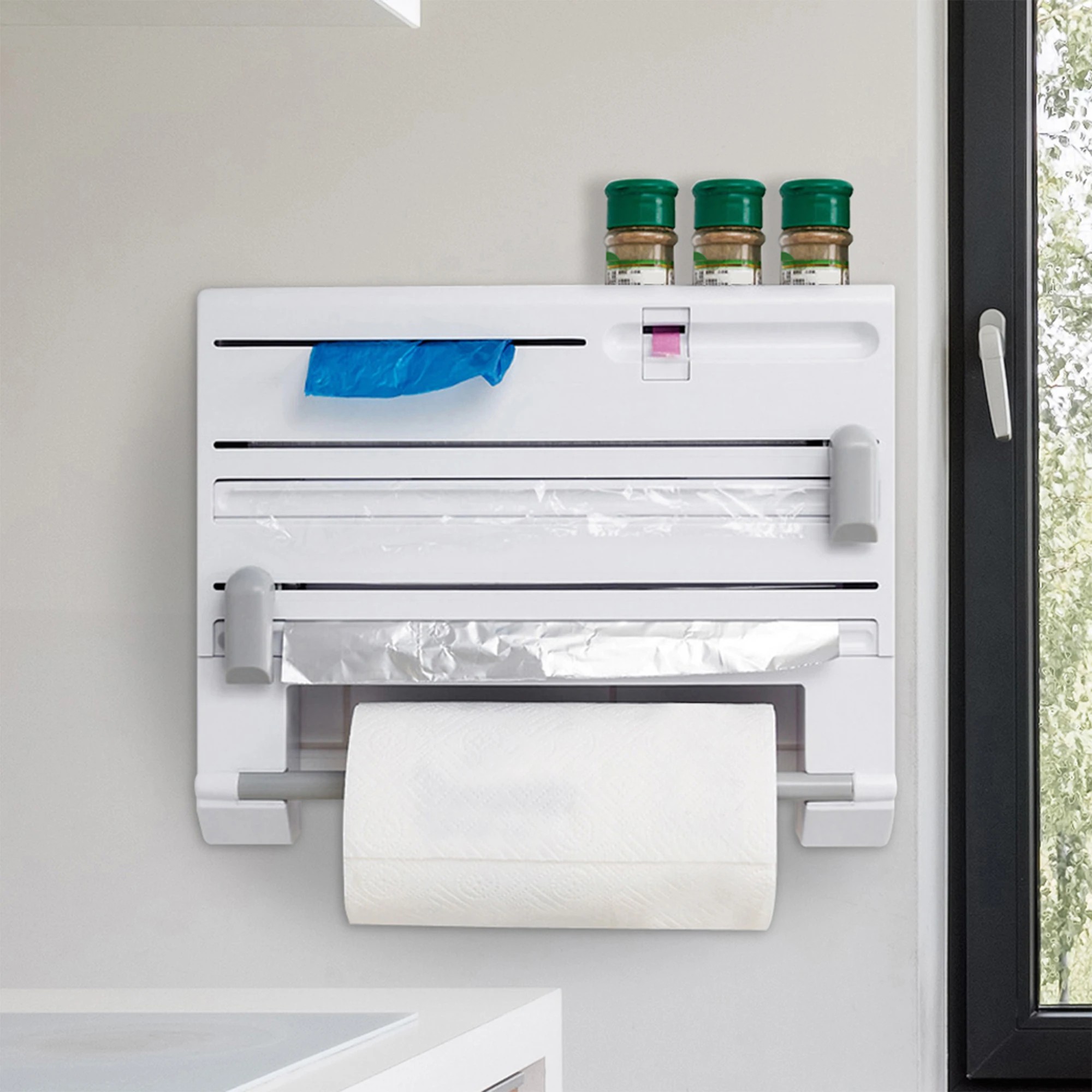 4 6in1 Wall Mounted Kitchen Organiser, 4 of 7