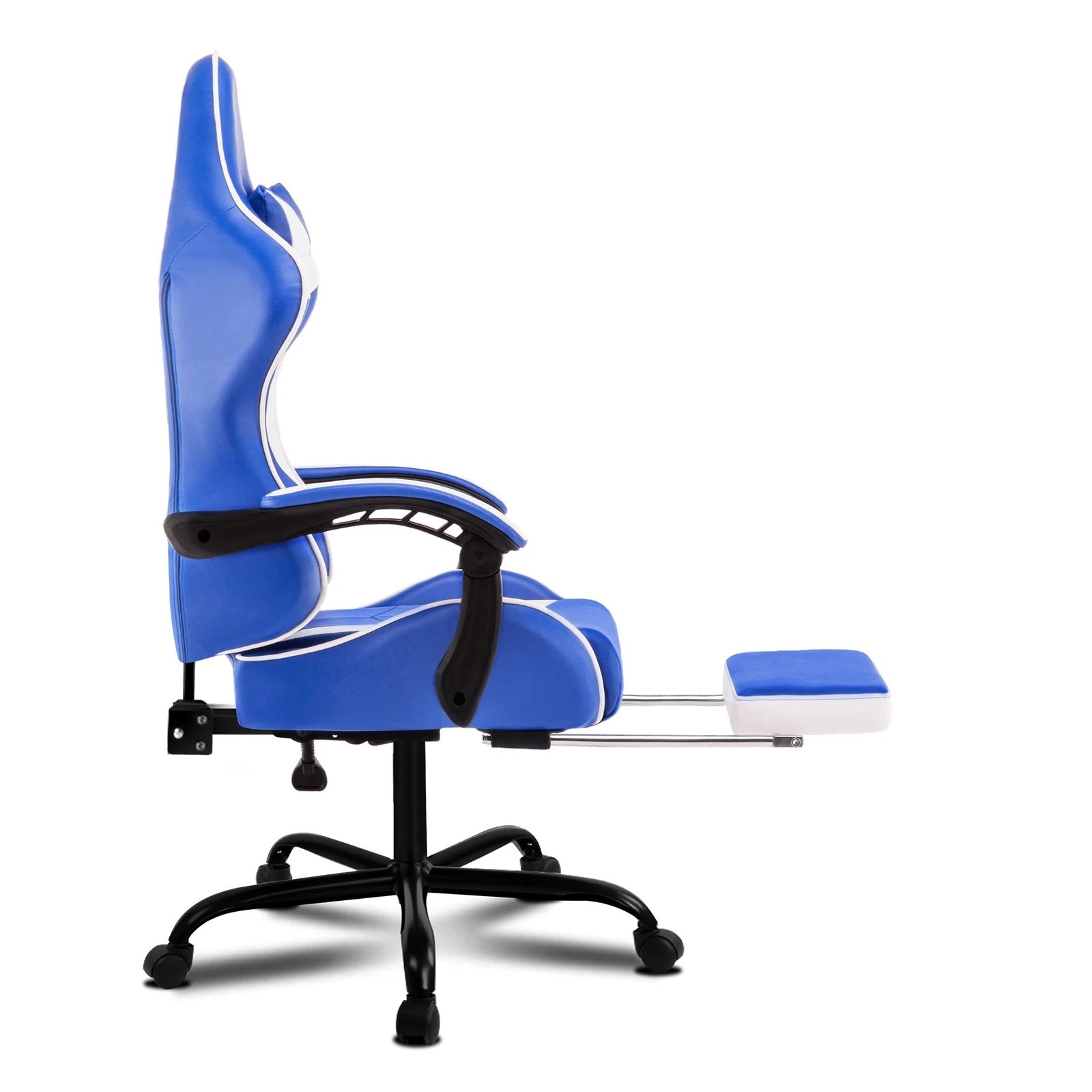 5 Alfordson Gaming Chair Office Executive Racing Footrest Seat Leather - Blue, 5 of 10