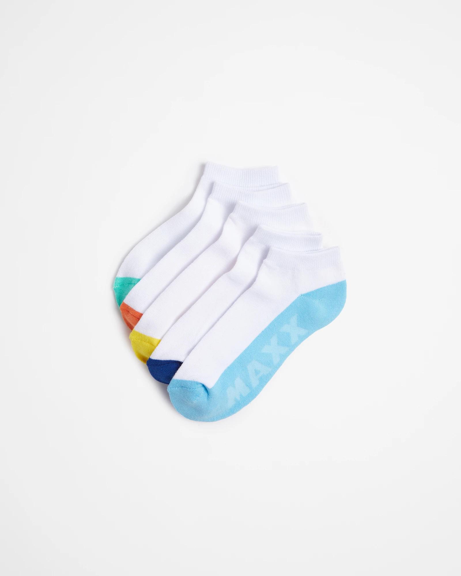 1 Maxx Sport Boys Low Cut Socks 5 Pack WHITE, 1 of 3
