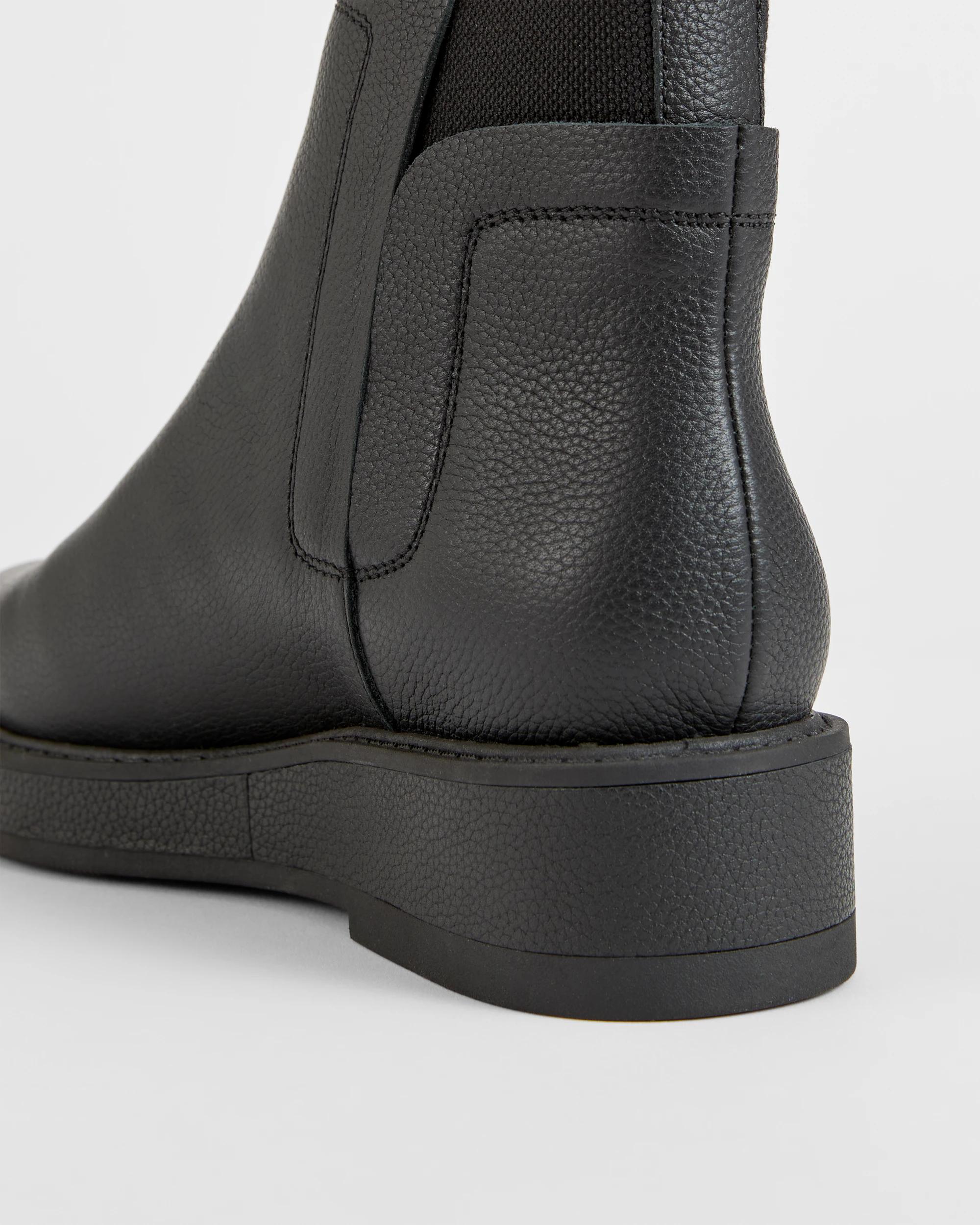 4 Target Woman Genuine Suede Leather Jackie Boot BLACK PEBBLED LEATHER, 4 of 4