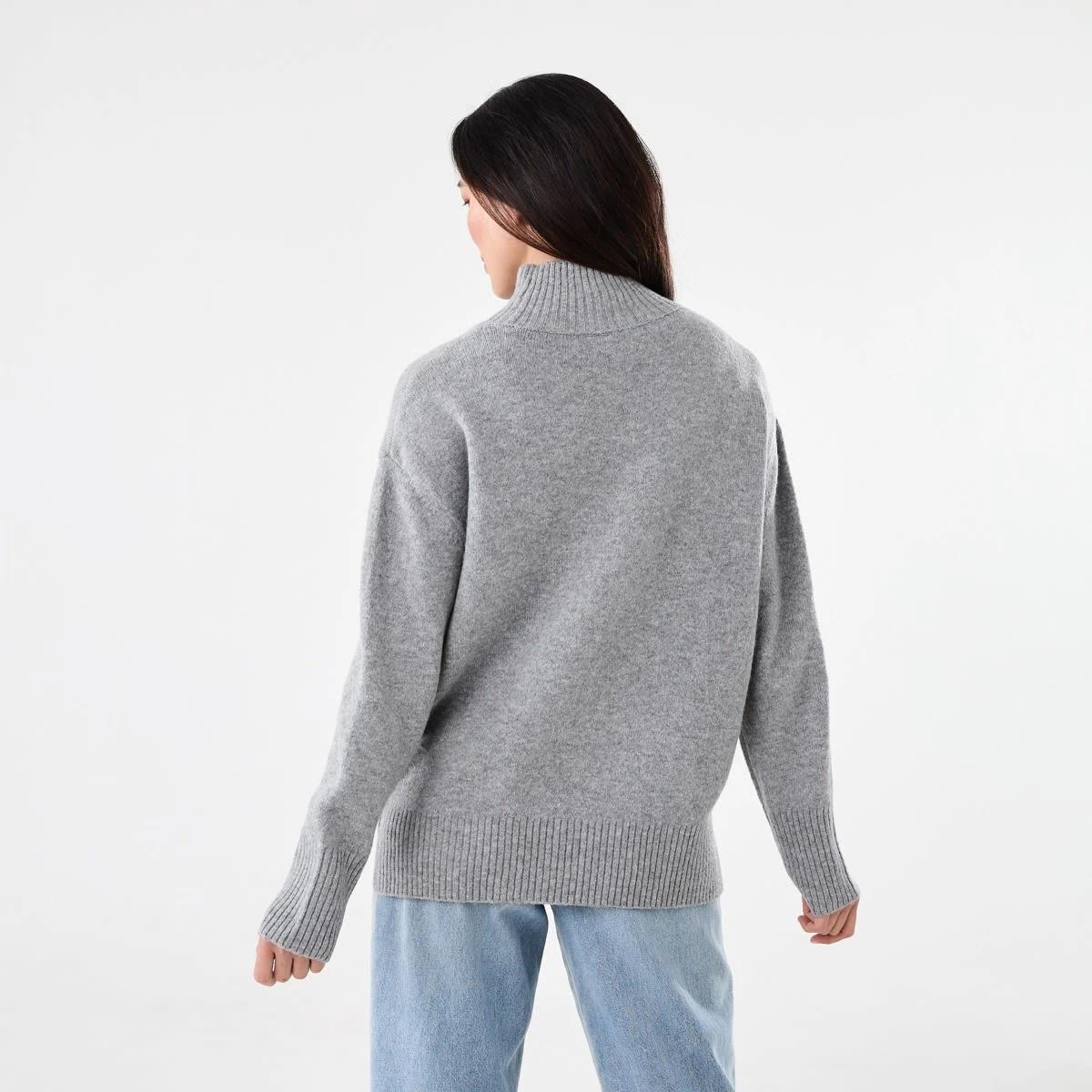 4 Funnel Split Hem Jumper Gry Chmrle, 4 of 7