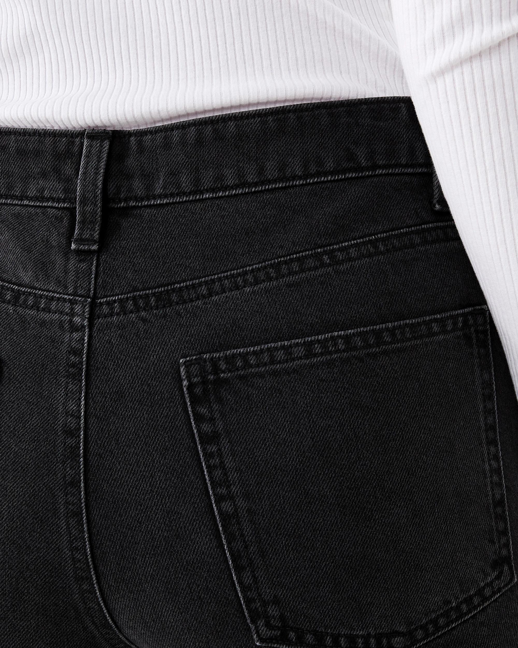 7 Straight Leg Undone Hem Jeans Black Wash, 7 of 9