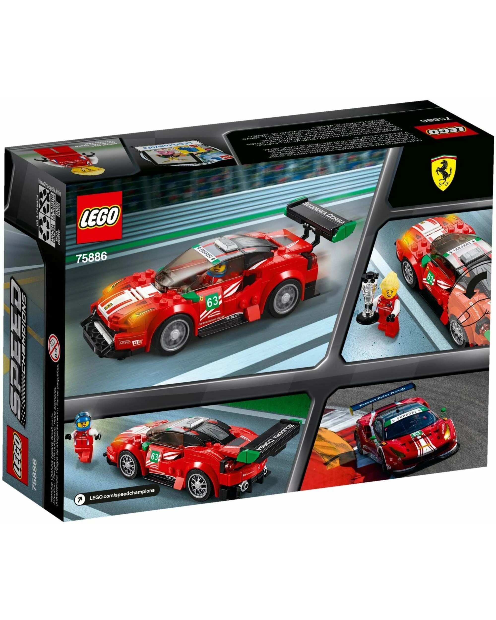 3 LEGO 75886 Ferrari 488 GT3 Scuderia Corsa Race Car Building Kit, 3 of 3