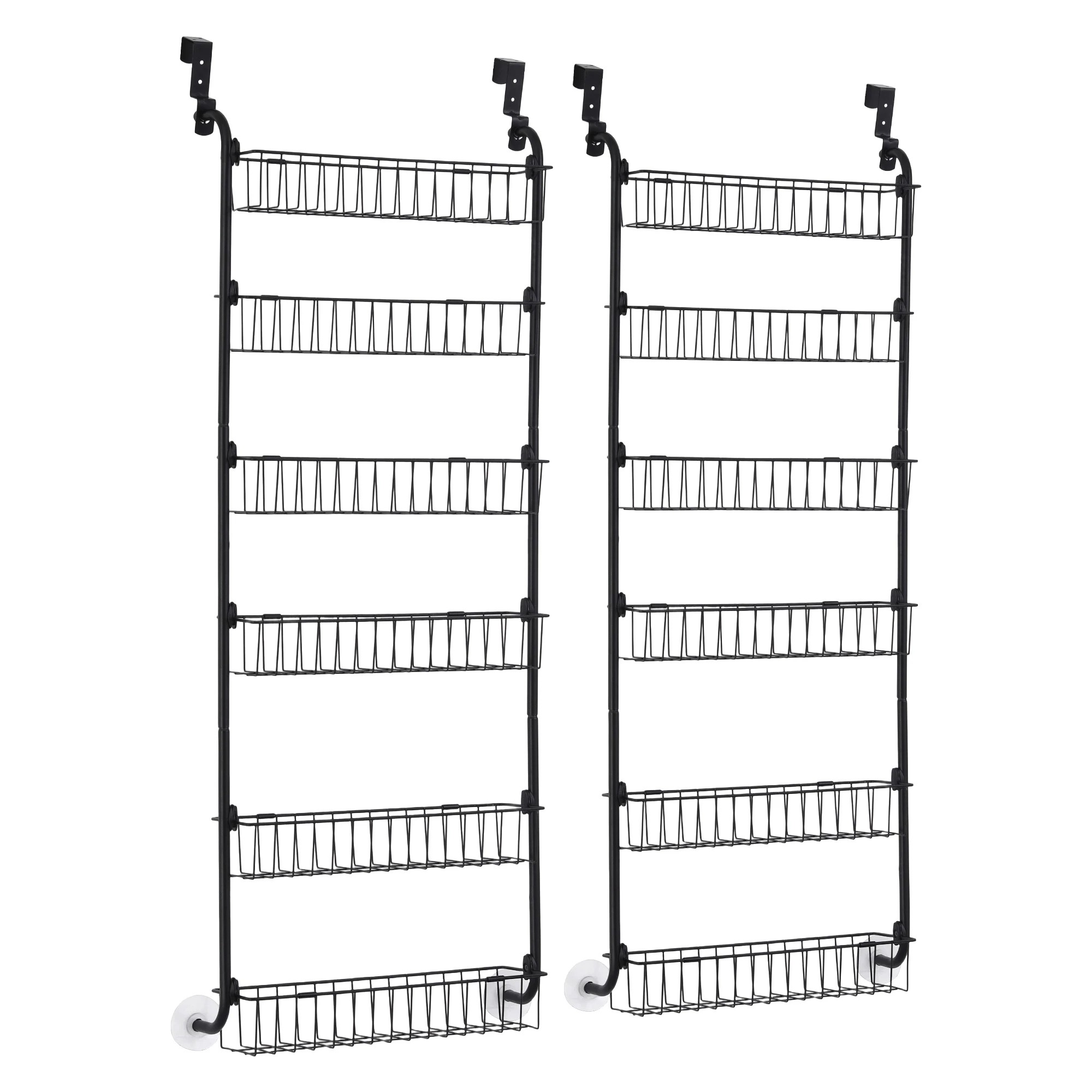 1 Artiss 2x Over Door Storage Organiser 6 Tier Metal - Black, 1 of 9