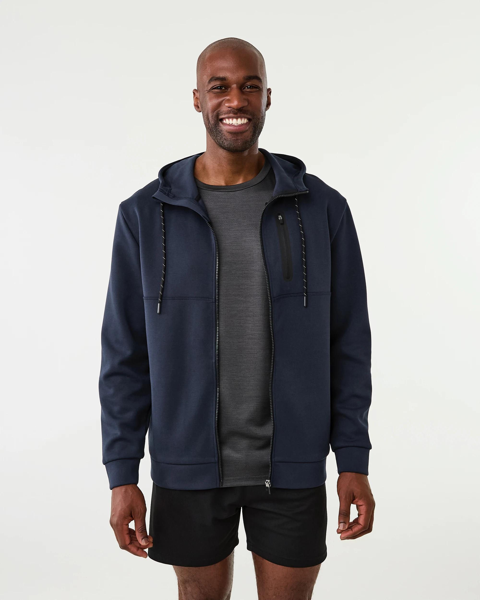 1 Active Mens Sports Tech Hoodie Shade Navy, 1 of 8