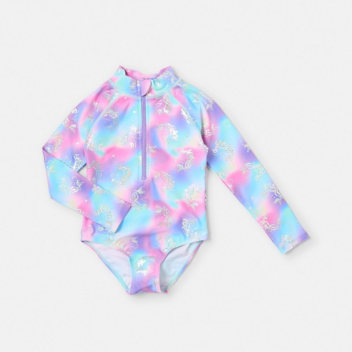 5 Long Sleeve One Piece Swimsuit Omb Unicrn, 5 of 6
