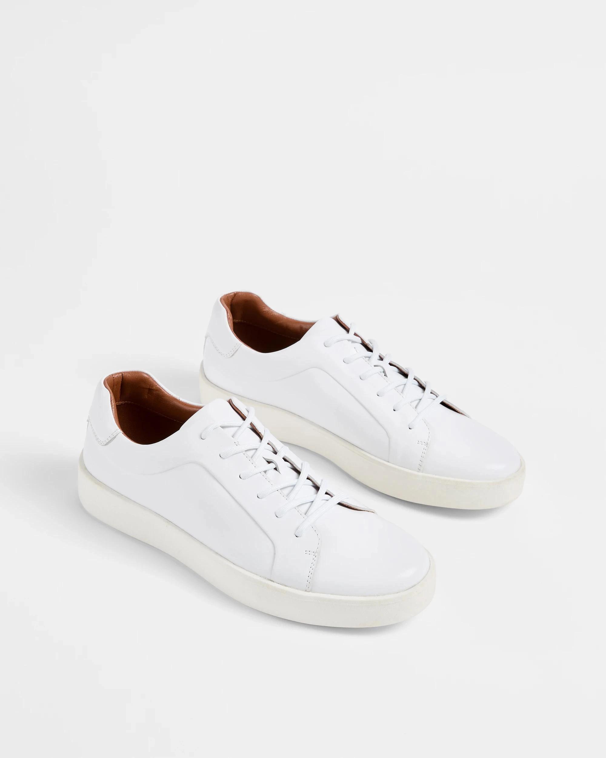 3 Target Man Mens Smart Smooth Leather Sneaker WHITE, 3 of 3
