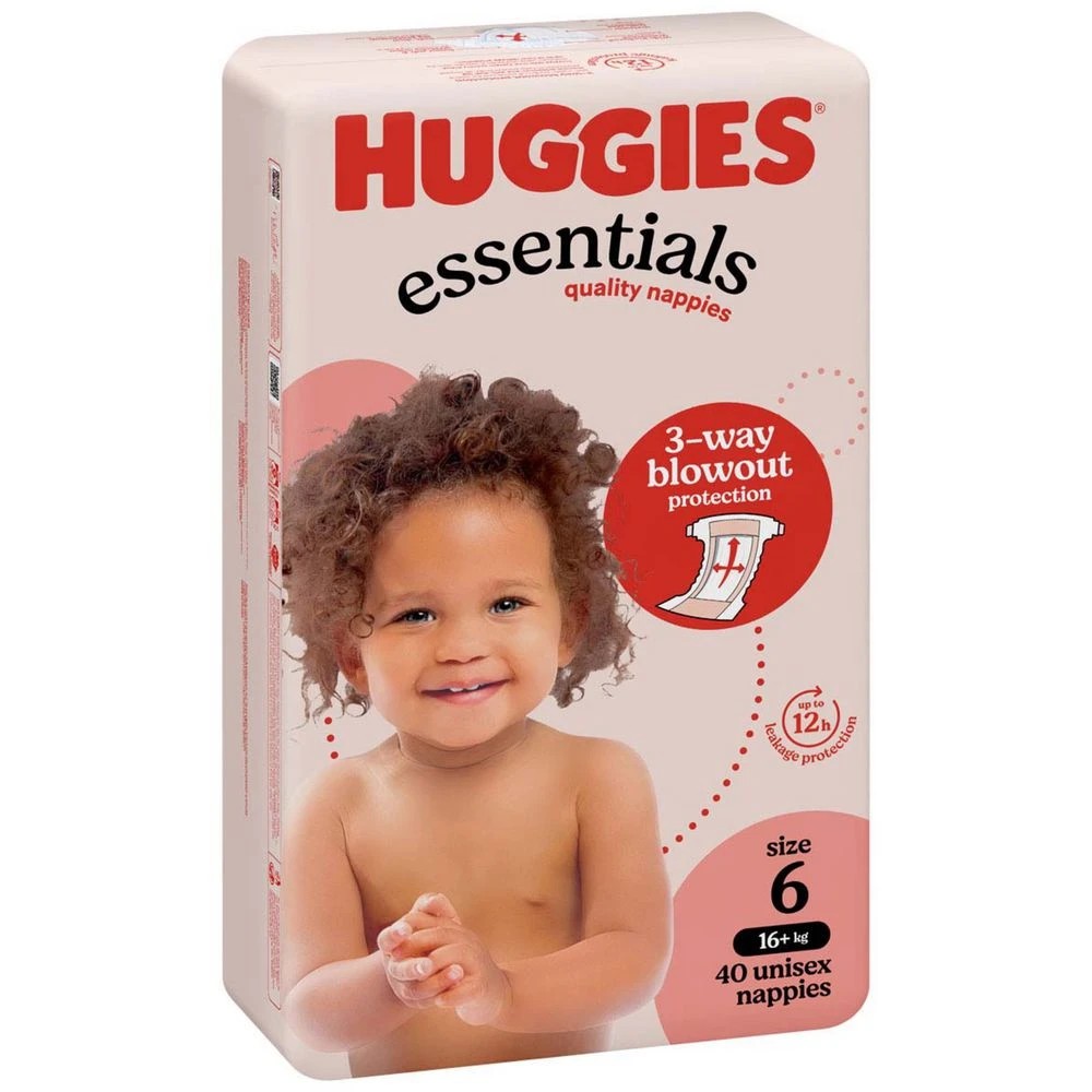 3 Huggies Essentials Nappies Junior Size 6 40 Pack, 3 of 10