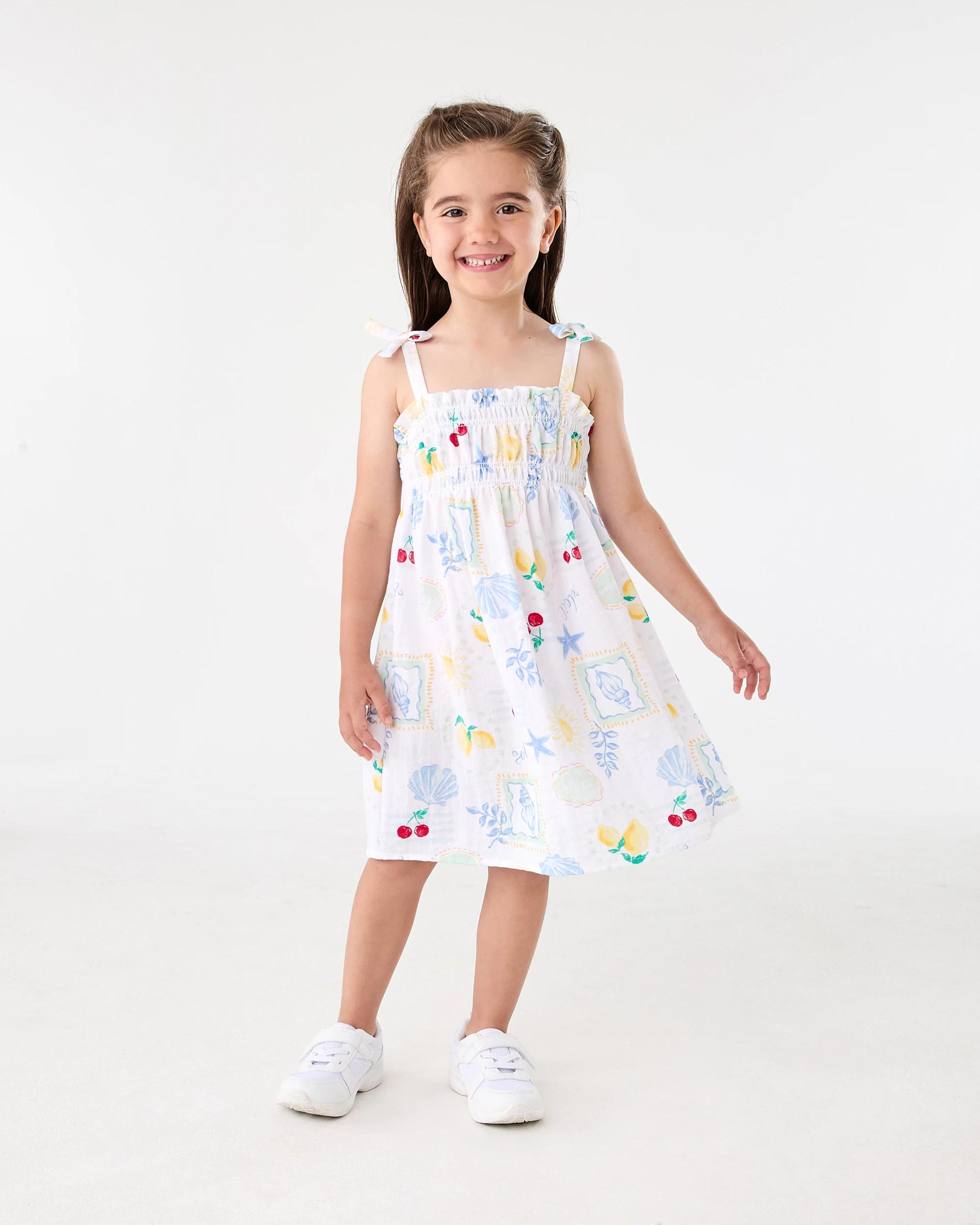 7 Smocked Dress Wht Costal, 7 of 8