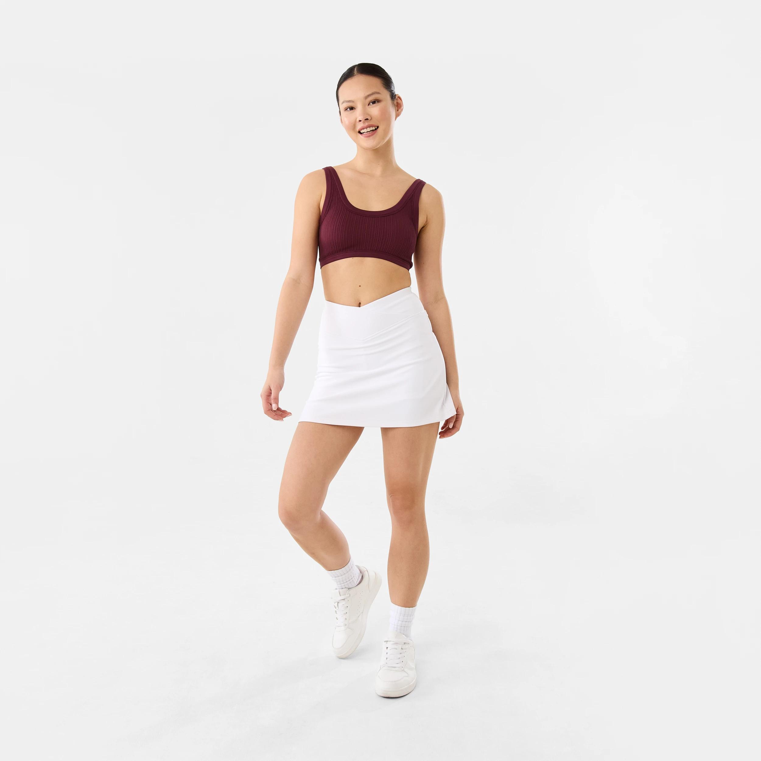 2 Active Womens Seamfree Rib Crop Top BURGUNDY CHERRY, 2 of 9
