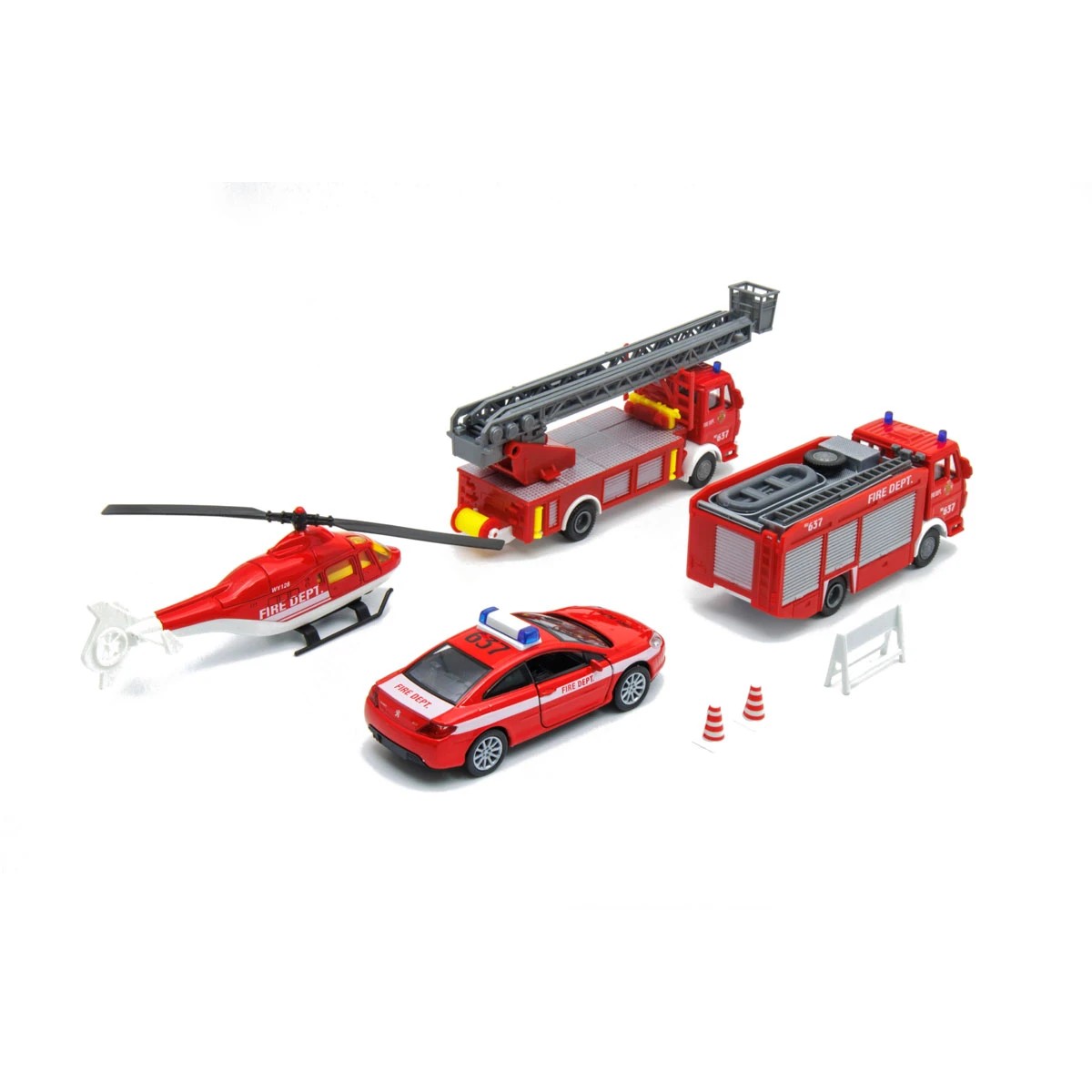 3 Welly Urban Spirit Free Wheeling & Moving Parts Fire City Set, 3 of 7