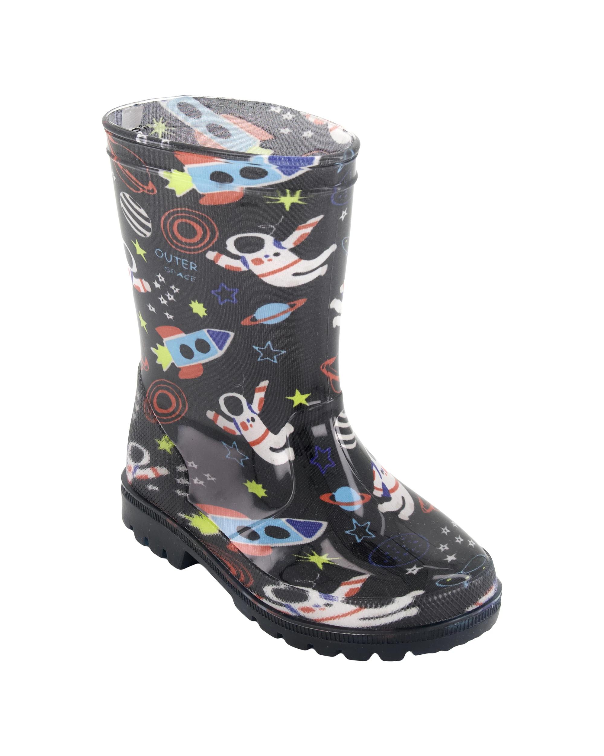 1 Junior Light Up Rainboots Space, 1 of 6