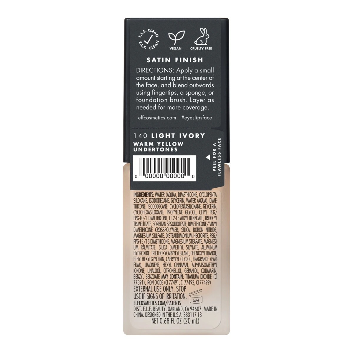 5 e.l.f. Flawless Satin Finish Foundation - 140 Light Ivory, 5 of 5