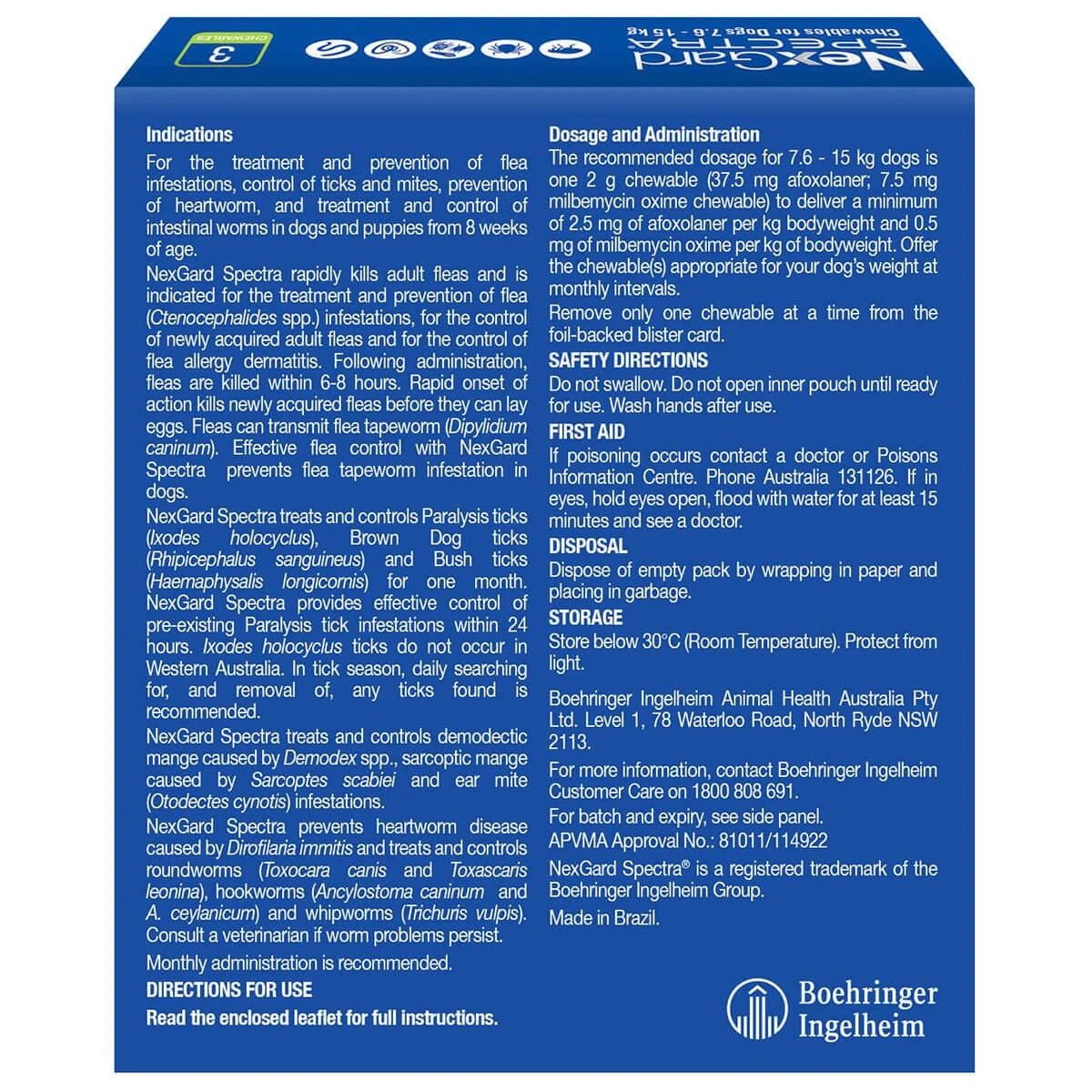 2 Nexgard Spectra Chewables For Medium Dogs Green 7.6-15kg - 6 Months Supply, 2 of 2