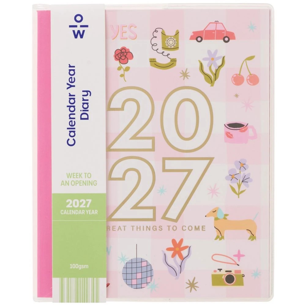 1 Officeworks Custom Week to View 2027 Cute Diary, 1 of 6
