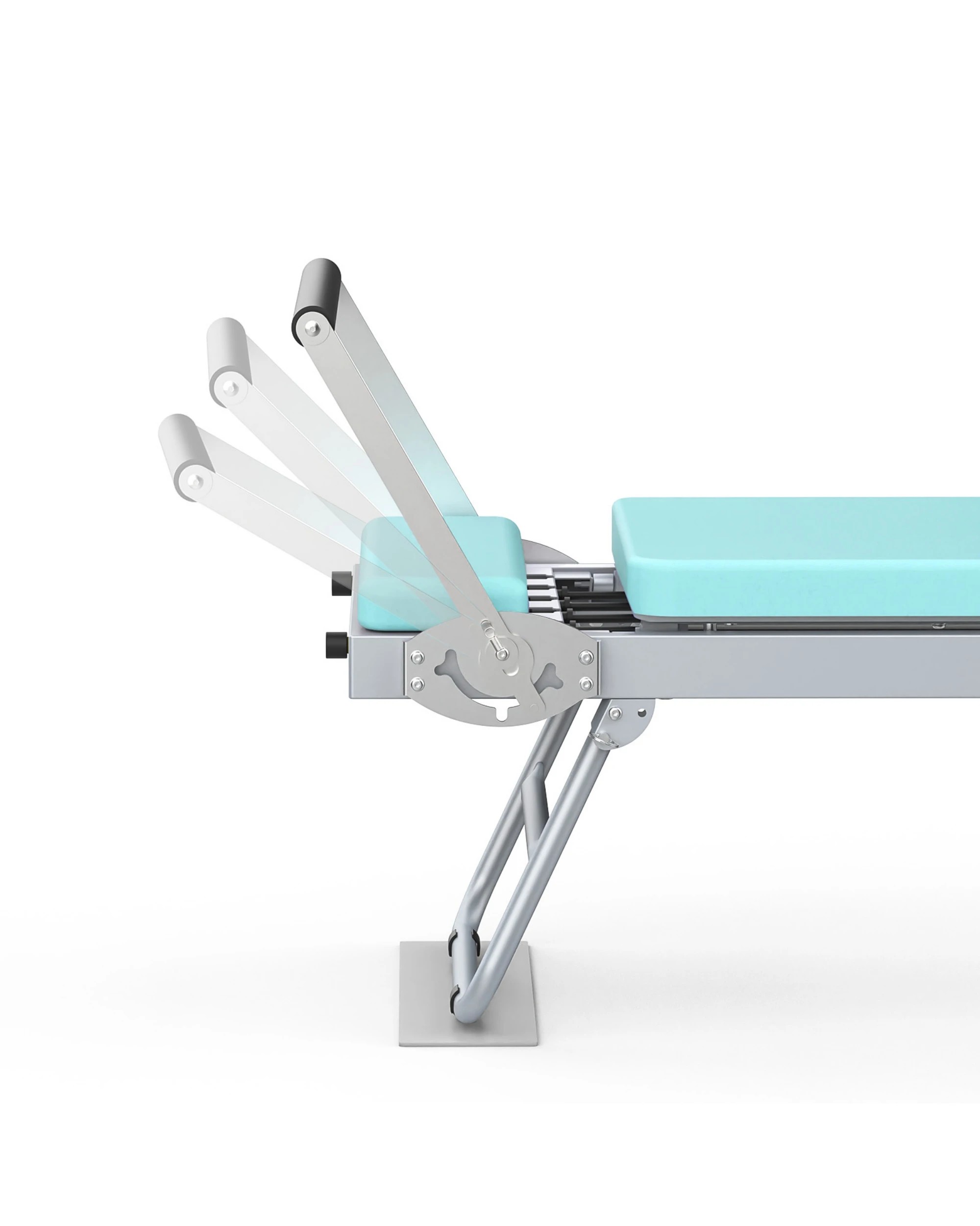 3 Advwin Foldable Pilates Reformer Machine Exercise Equipment with Wheels Cyan, 3 of 7