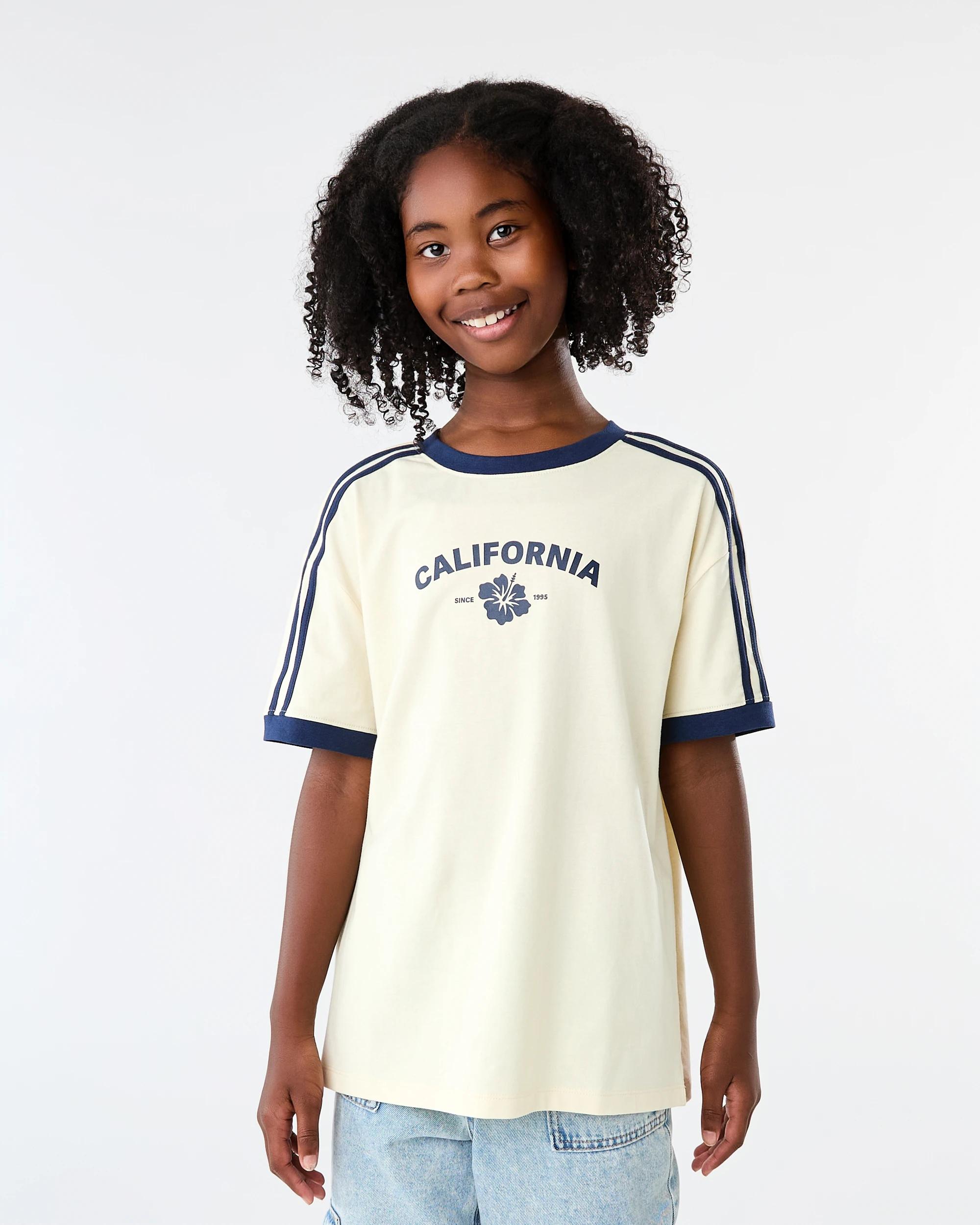 1 Side Stripe Crew Neck Oversized T-shirt Ylw Slgn, 1 of 8