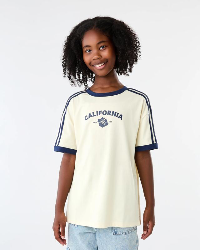 Side Stripe Crew Neck Oversized T-s