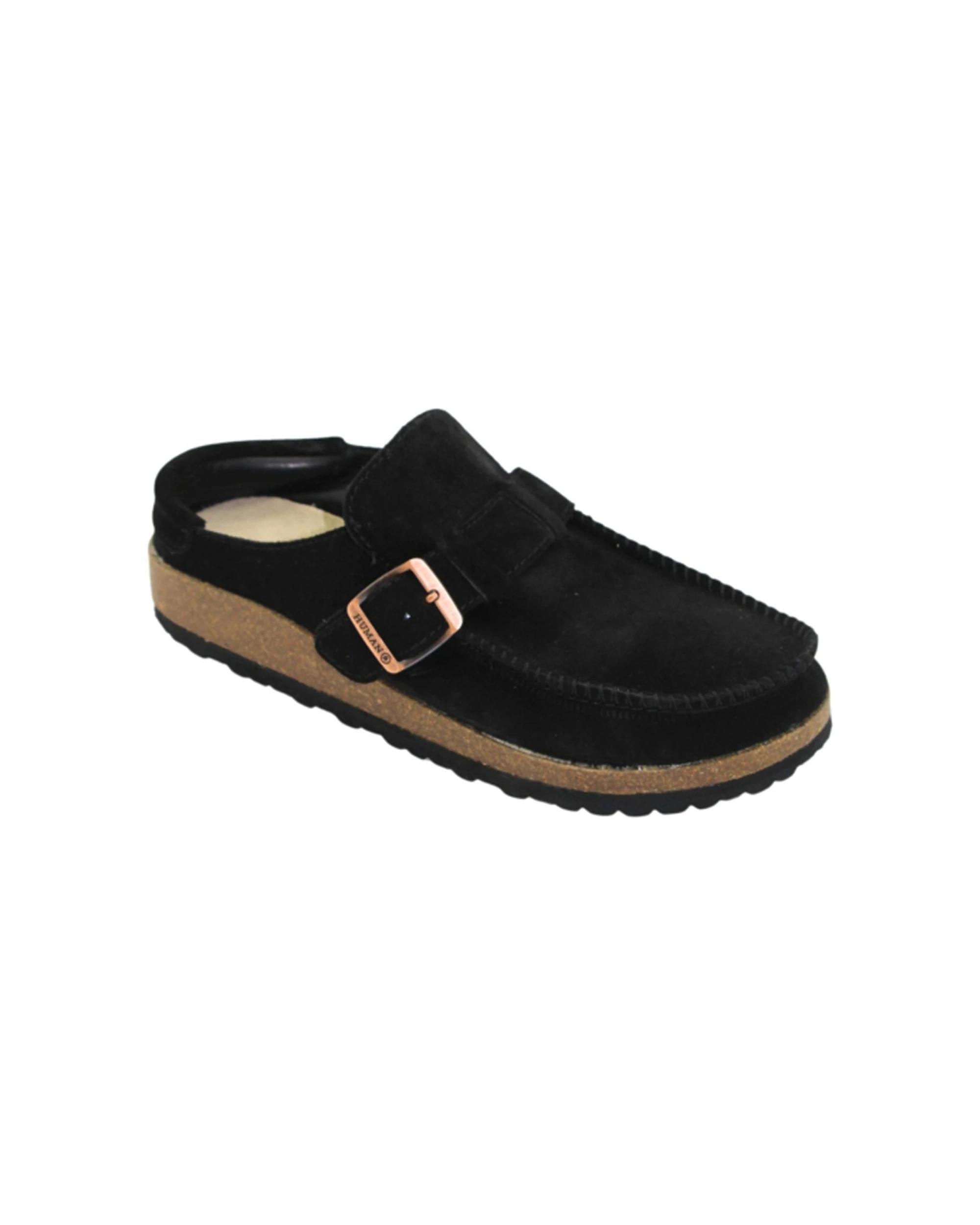 2 Human Shoes Winnie Women's Moccasin Slip-ons Moulded Sole Black Suede BLACK SUEDE, 2 of 4