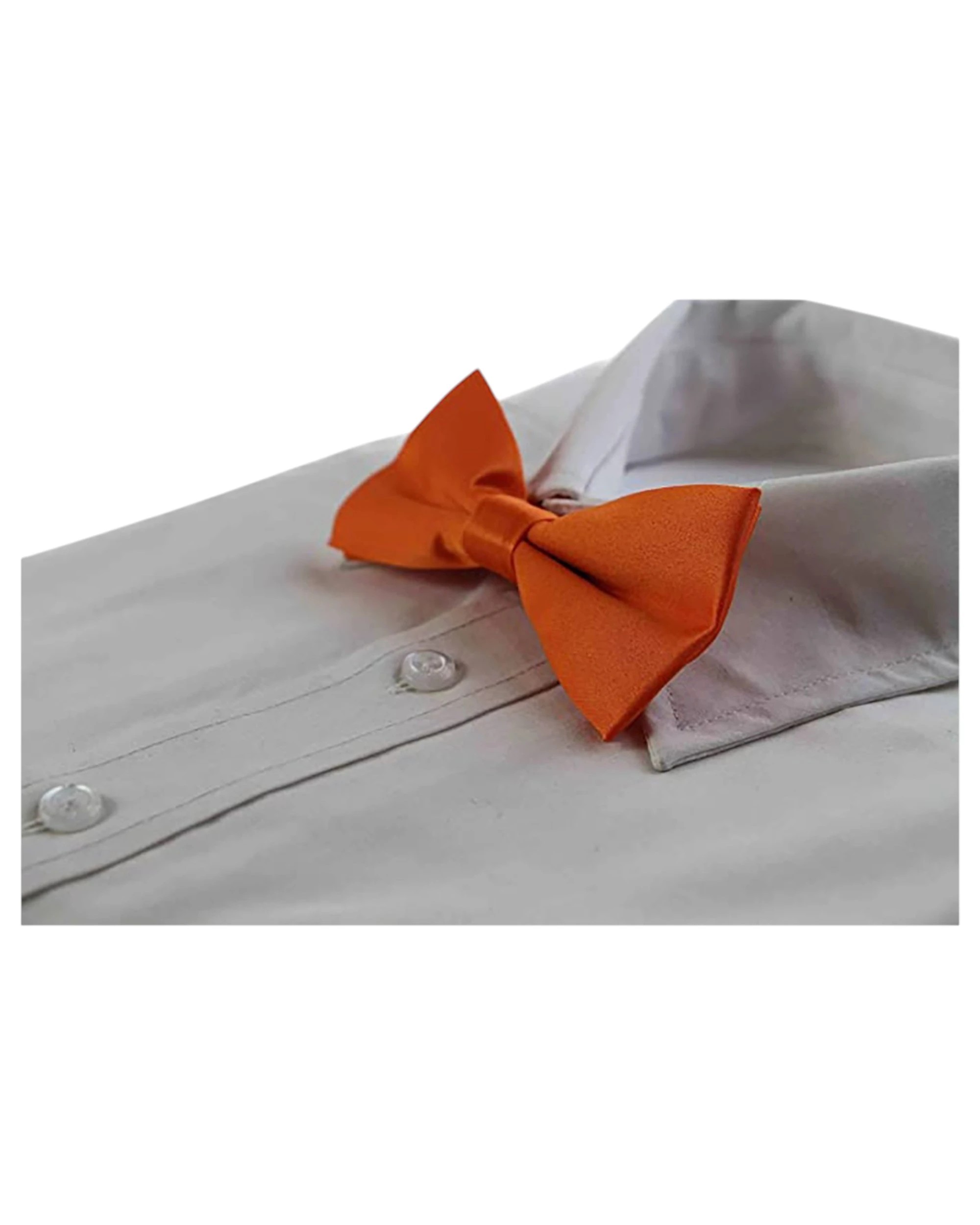 1 Zasel Mens Matt Solid Plain Orange Colour Bow Tie, 1 of 2