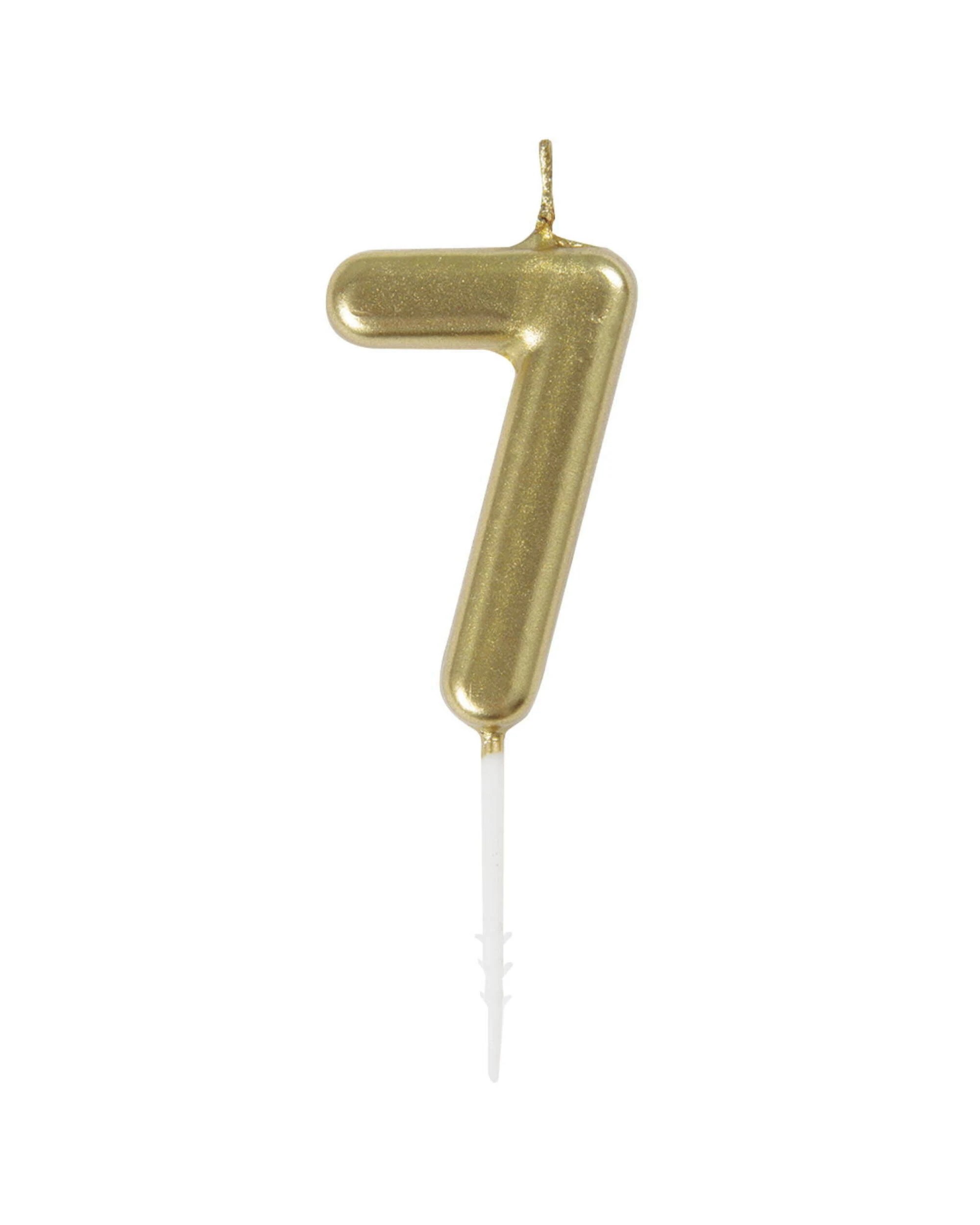 1 Unique Number 7 Candle - Gold, 1 of 2