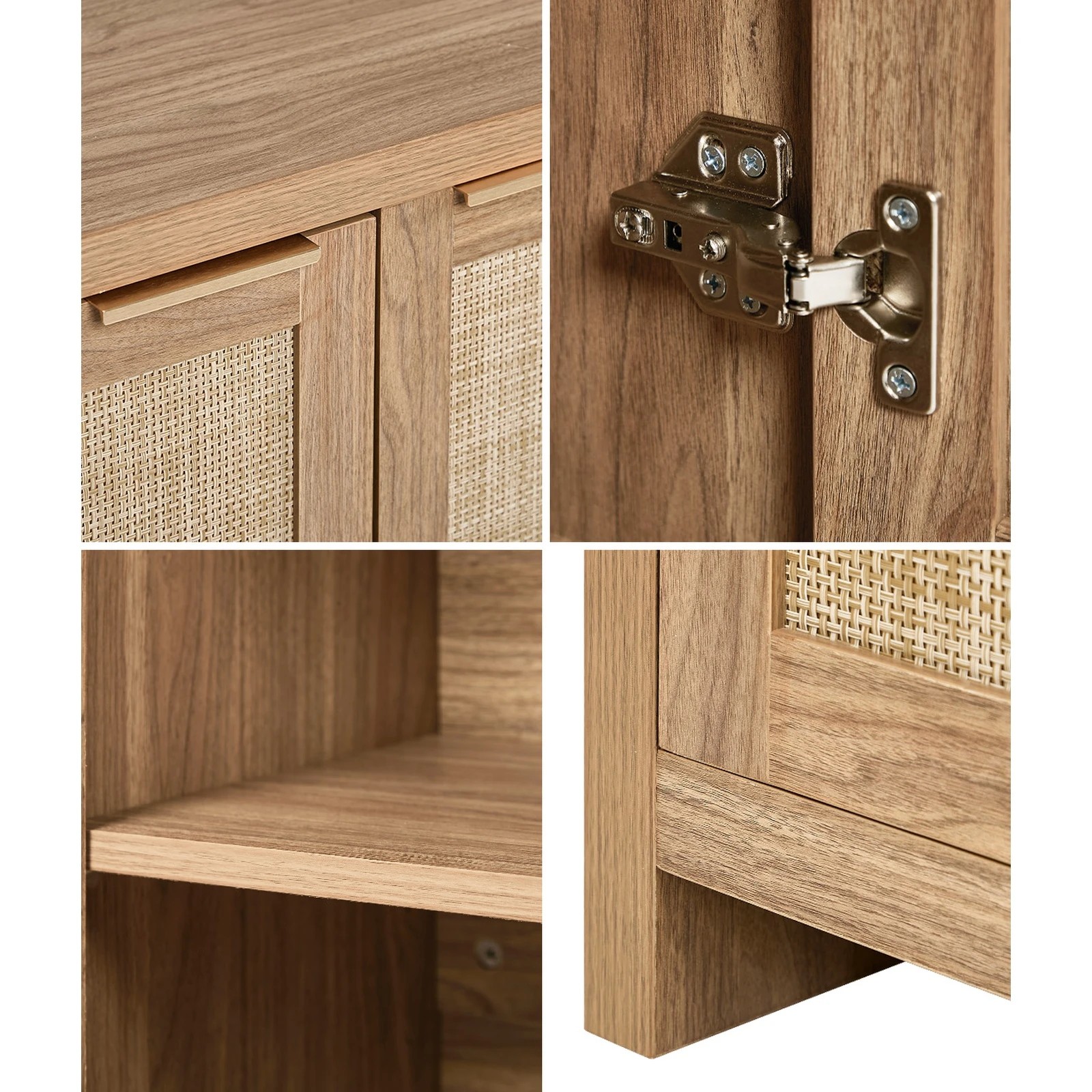 5 Oikiture 2x Rattan Buffet Sideboard Storage Cabinet - Natural, 5 of 9