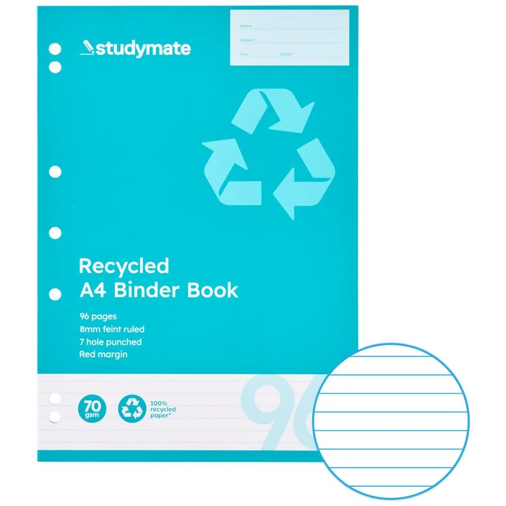 1 Studymate A4 70gsm 8mm Ruled Binder Book 96 Page, 1 of 2