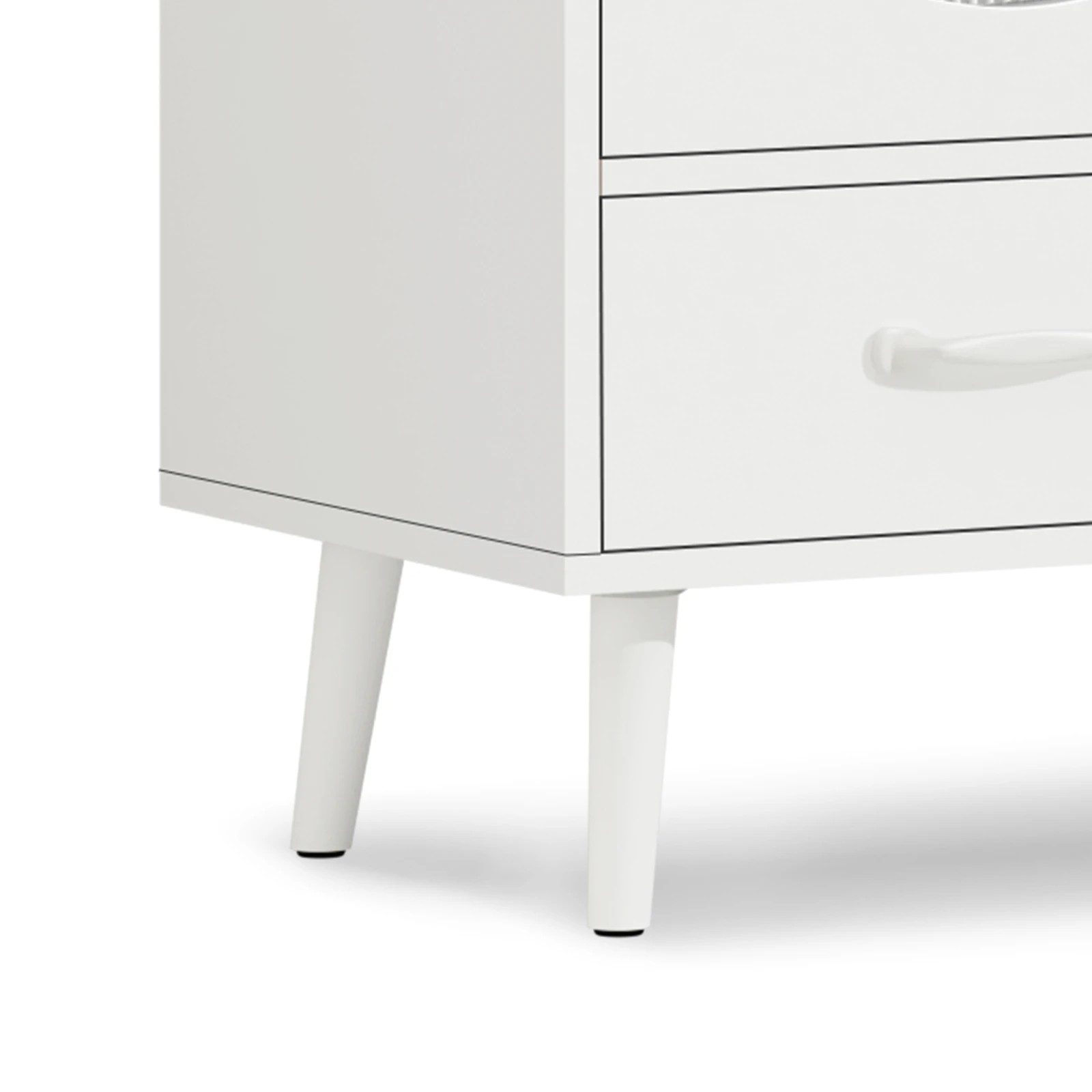 6 Alfordson Buffet Sideboard 2 Doors Storage Cabinet Drawers Fluted Cupboard - White, 6 of 9