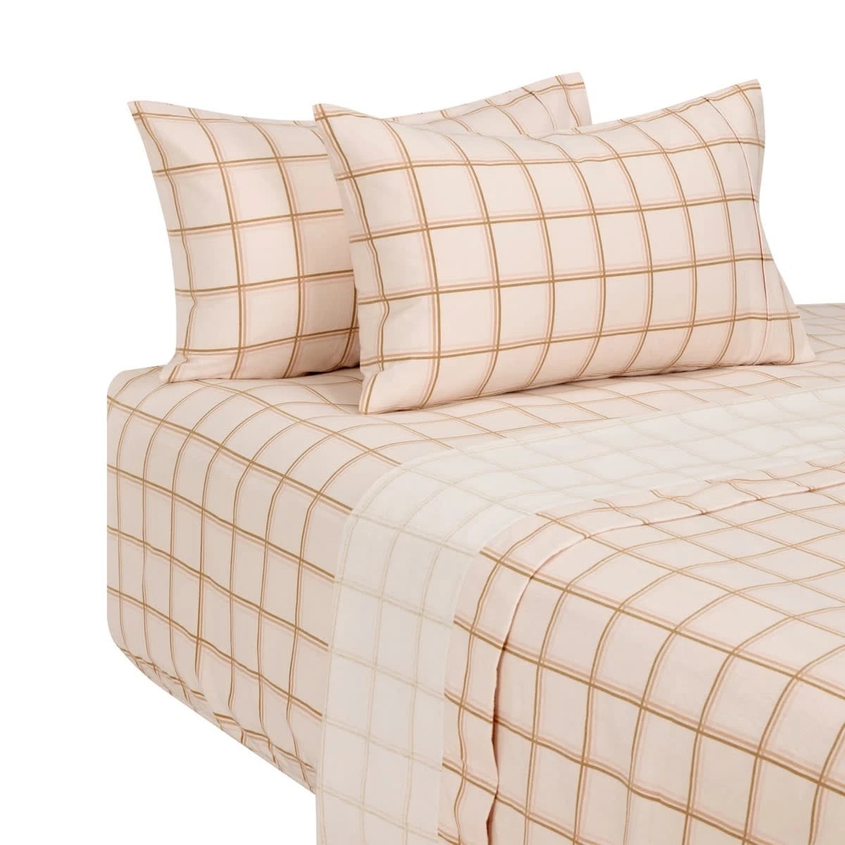 5 Flannelette Cotton Check Sheet Set - Queen Bed, Pink, 5 of 7