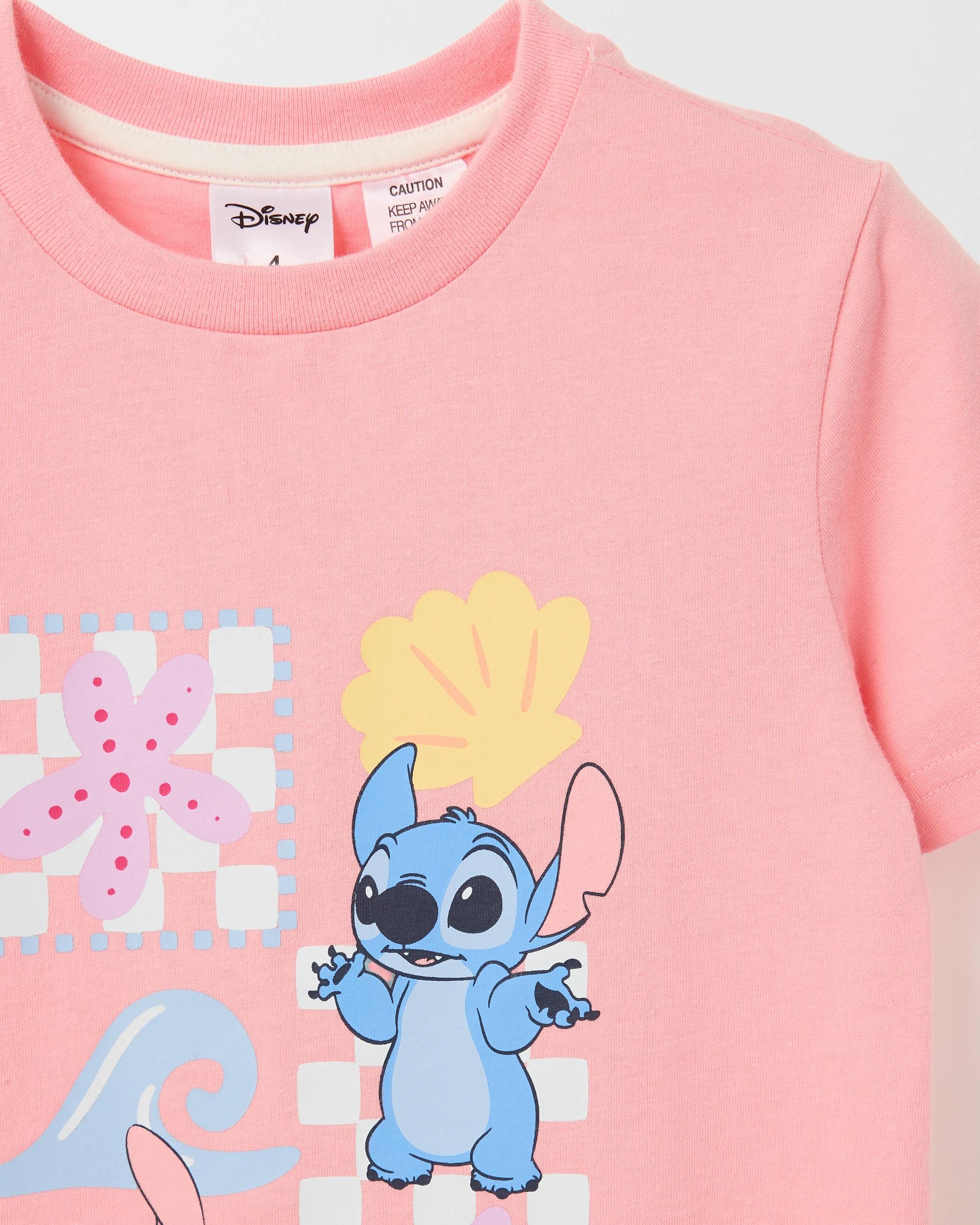 4 Disney Organic Cotton 2 Pack Younger Girls Pyjama Set LILO & STITCH, 4 of 4