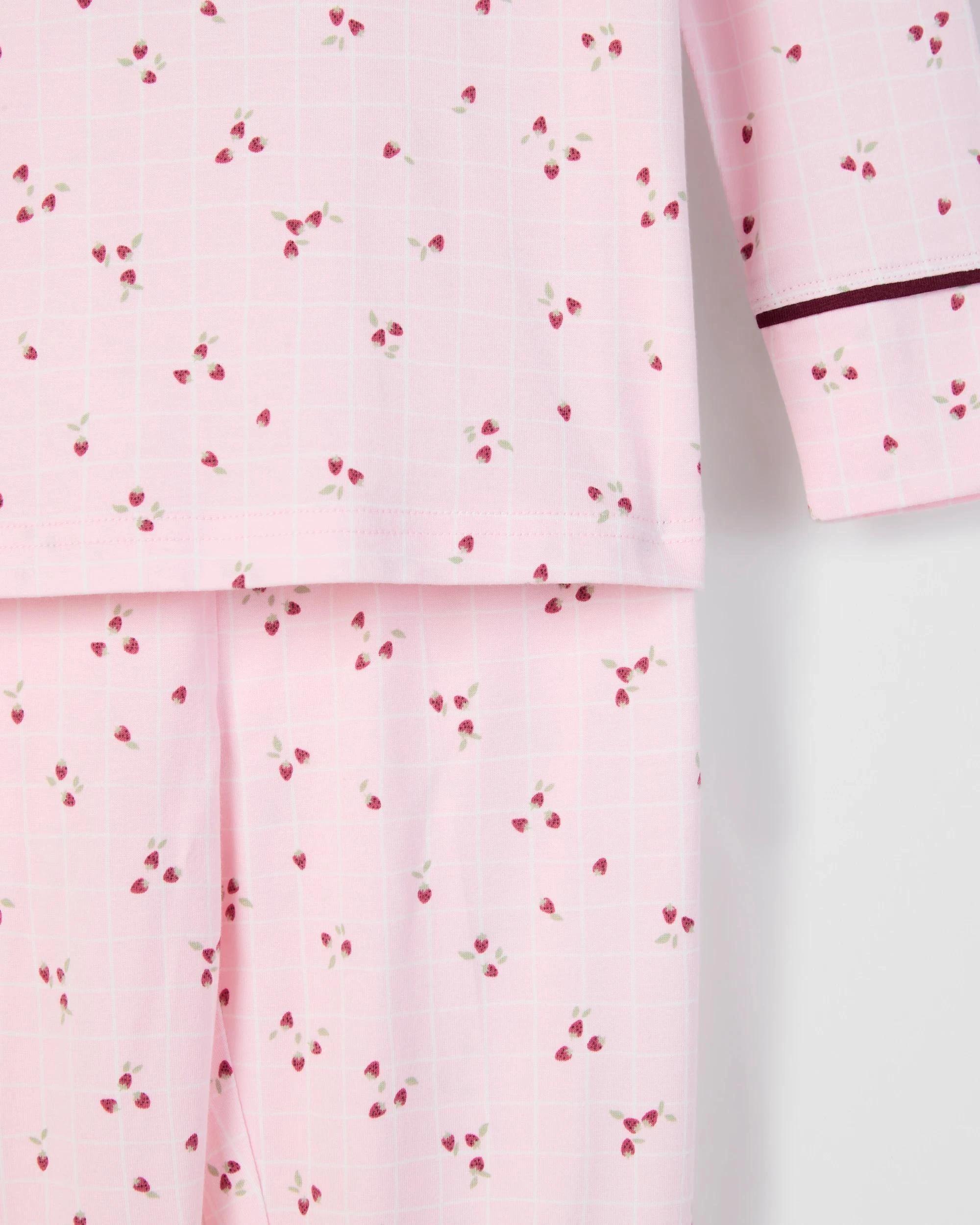 10 Target Kids Bamboo Younger Girls Long Sleeve Top and Pants Pyjama Set PINK STRAWBERRY, 10 of 10