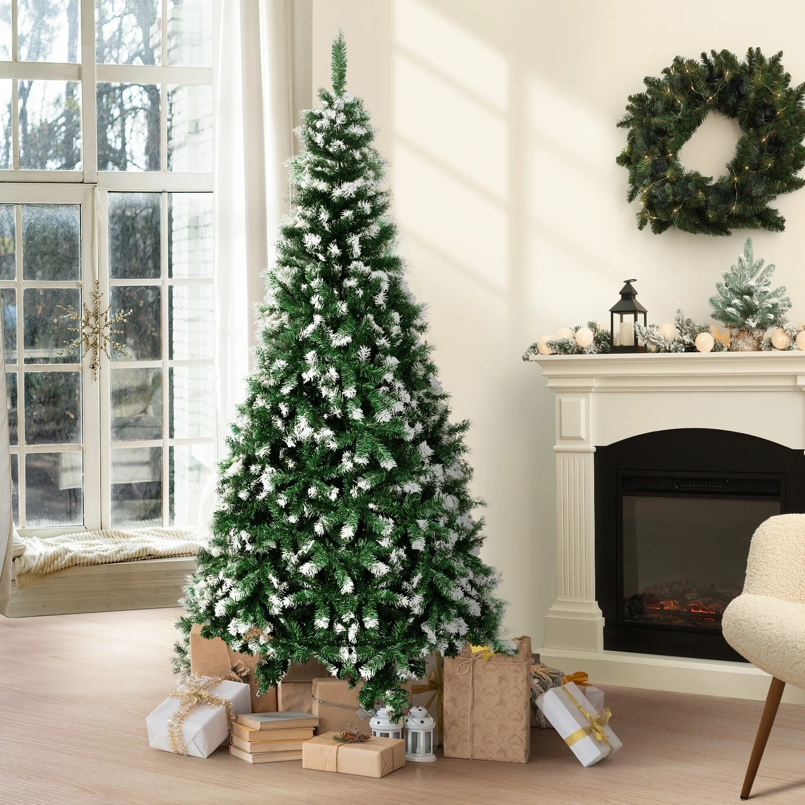 2 Tinseltown Christmas Tree 2.1M 7FT Xmas Trees Snowy Decorations 1000 Tips - Green, 2 of 8