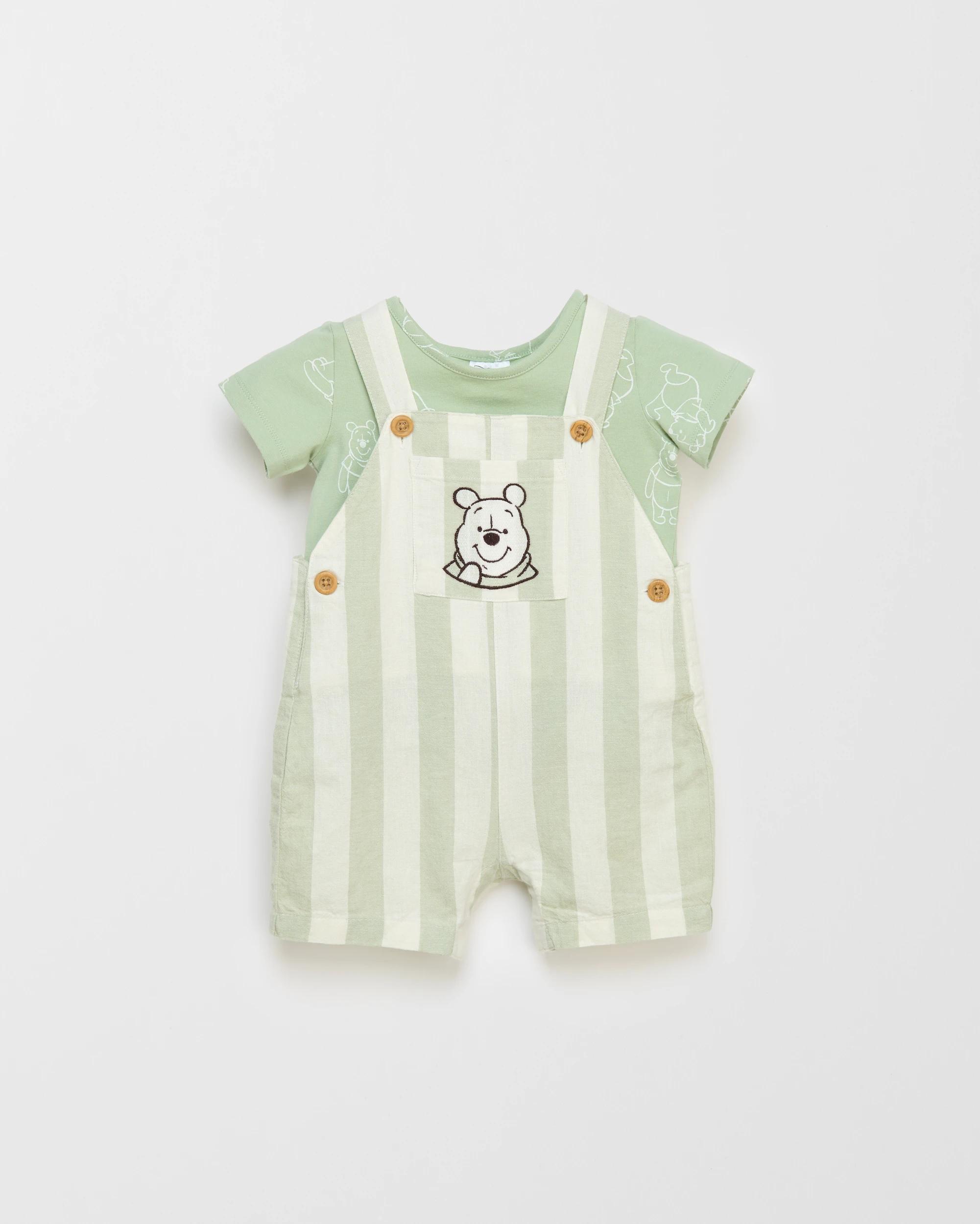1 Disney Winnie The Pooh Baby Shortall Set WINNIE THE POOH, 1 of 2