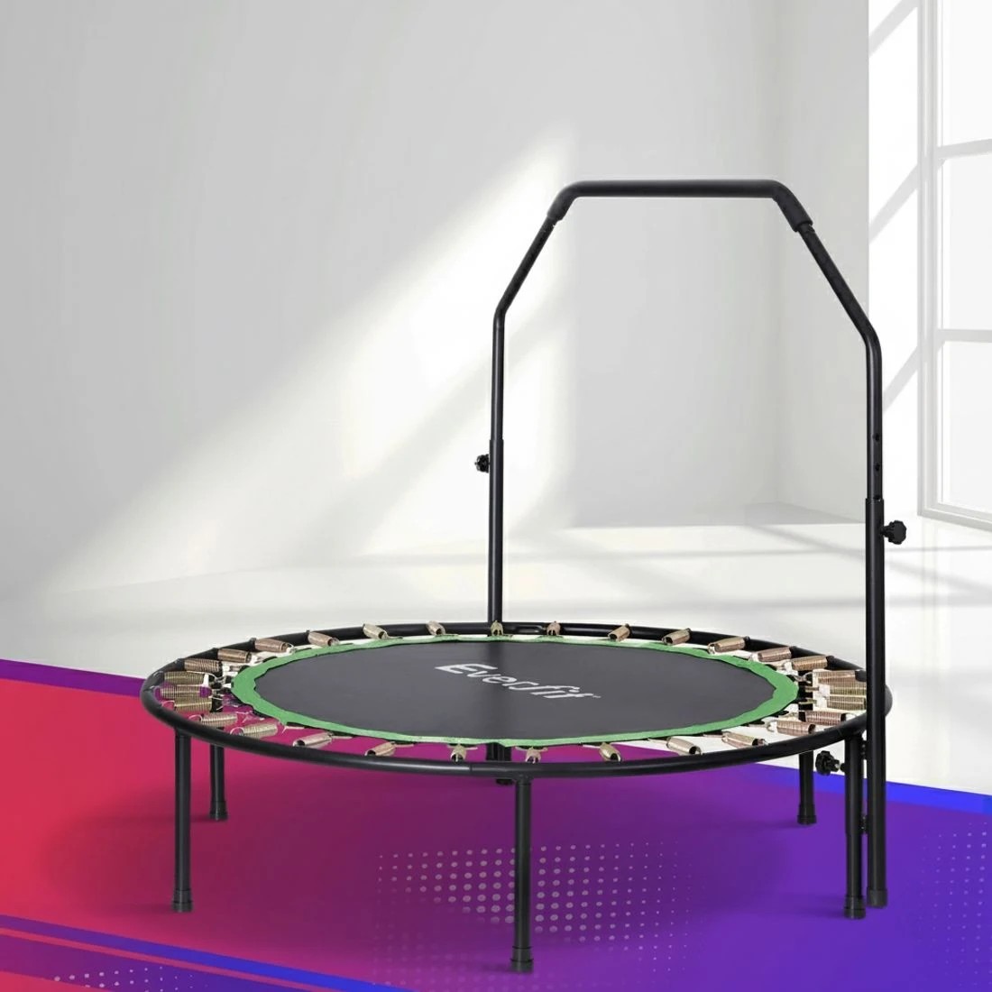 7 Everfit 48inch Round Fitness Trampoline Rebounder Adjustable Handrail - Multi, 7 of 7