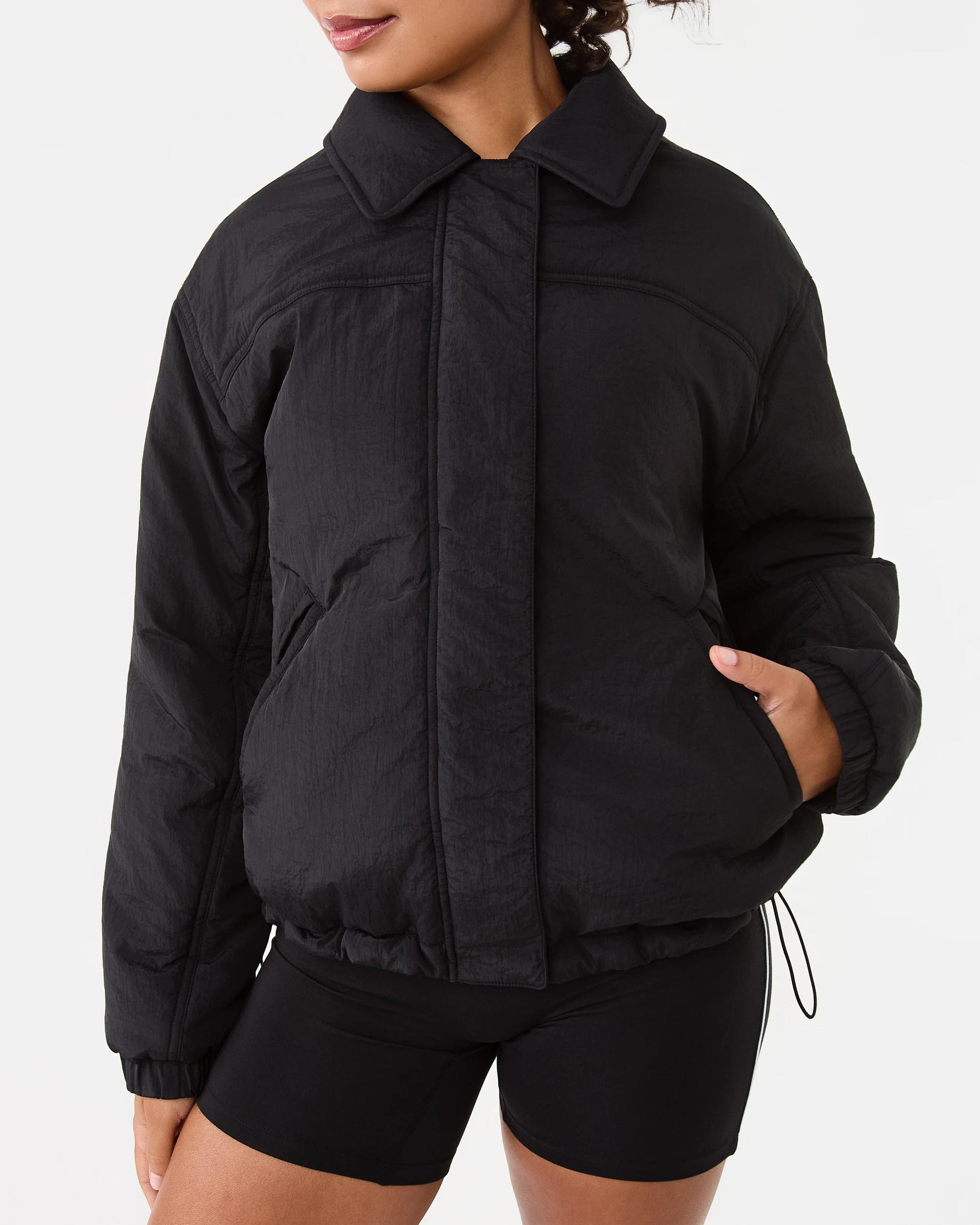 7 Active Womens Zip Through Sports Bomber Jacket Black, 7 of 10