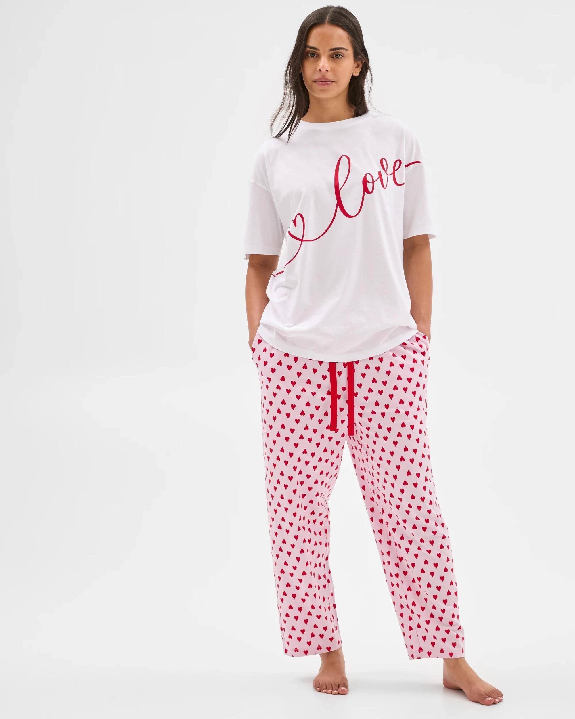 1 Target Woman Australian Cotton Printed Love Boyfriend Sleep T-Shirt LOVE, 1 of 7