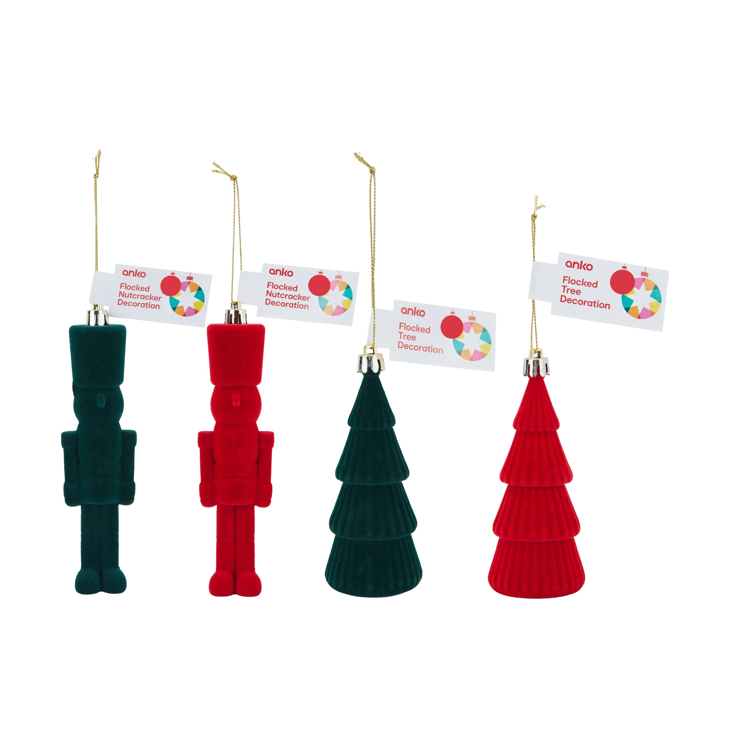 7 Flocked Decoration - Assorted, 7 of 7